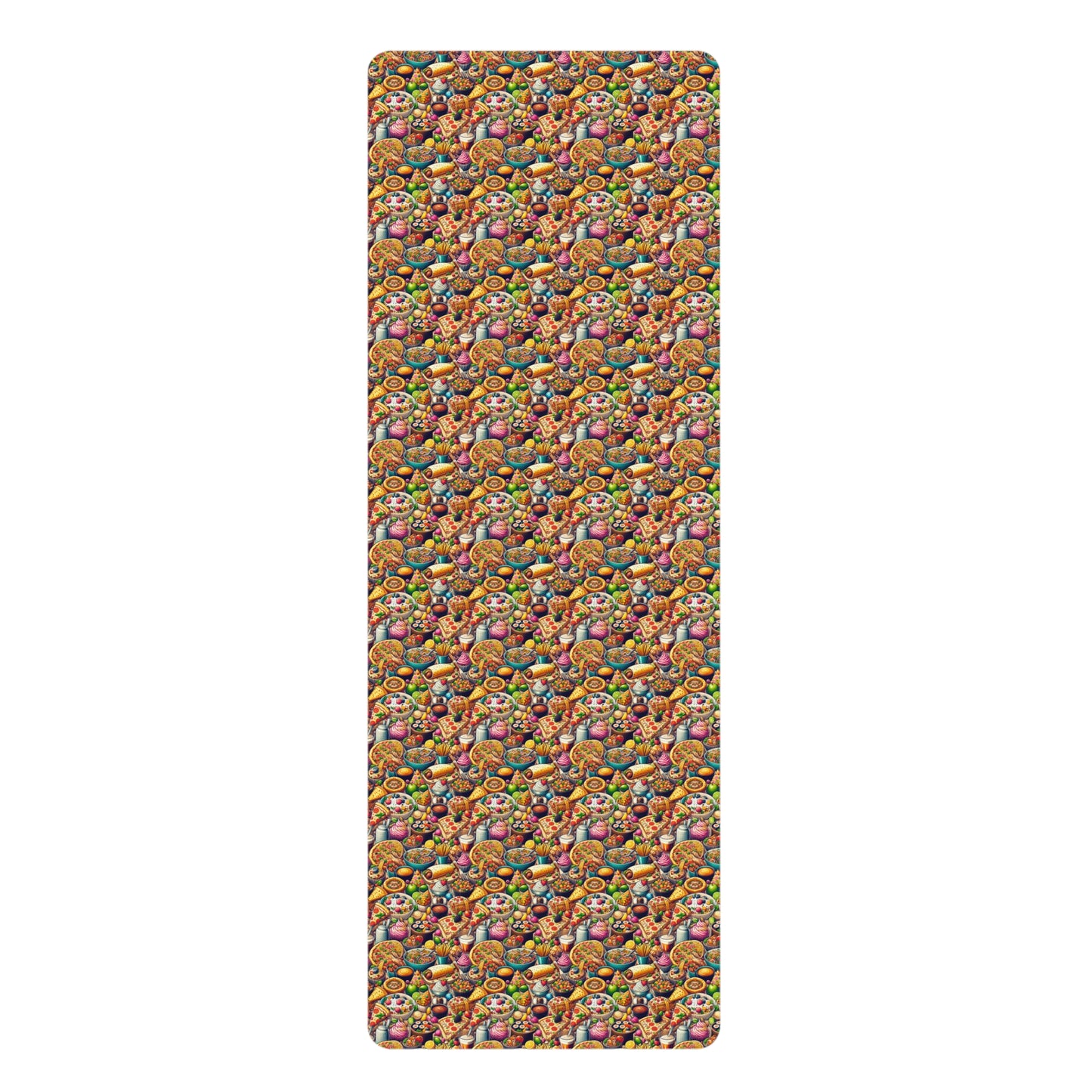 Culinary Delight Yoga Mat - Appetizing Food-Inspired Microfiber Design