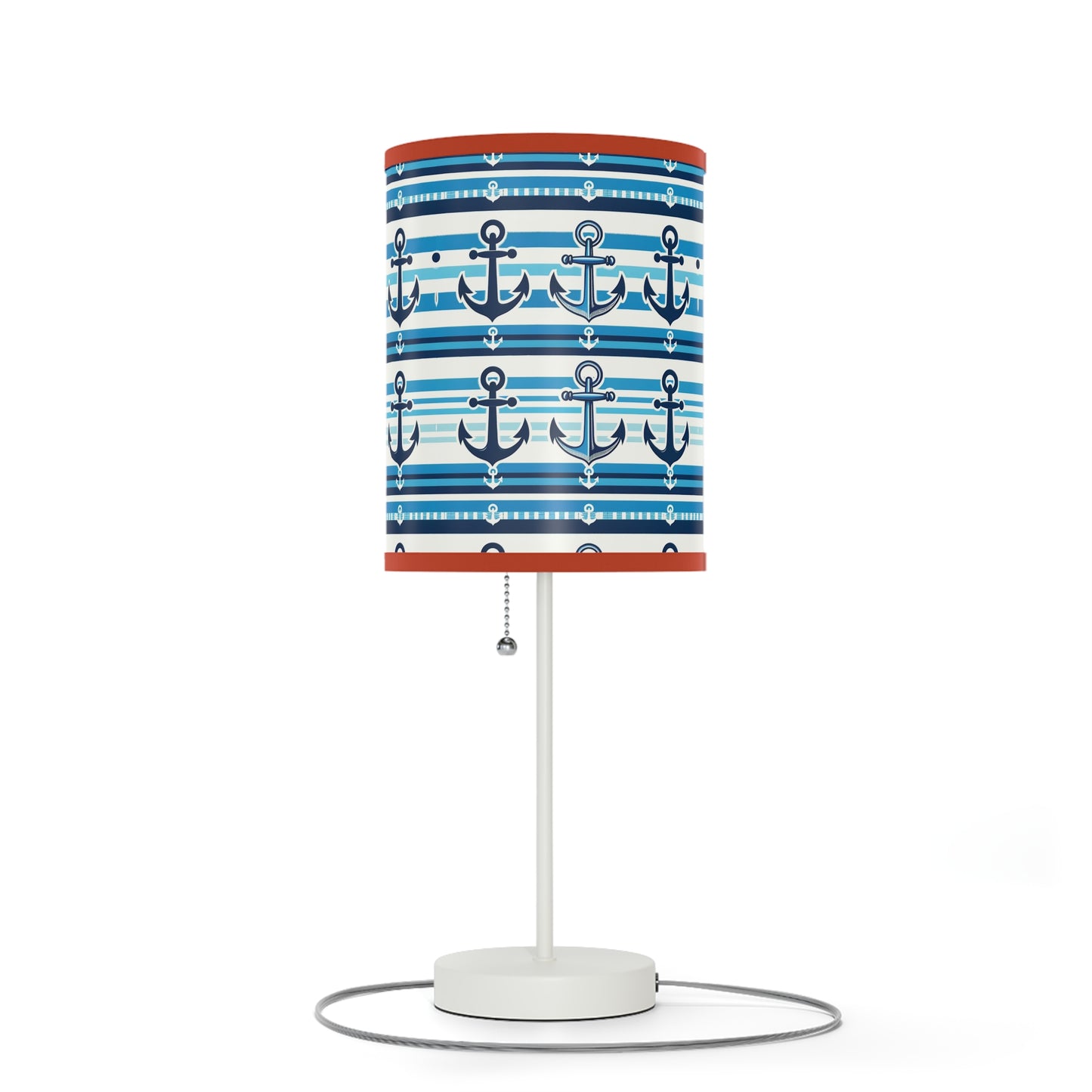 Seafarer's Charm Table Lamp with Nautical Stripes Pattern
