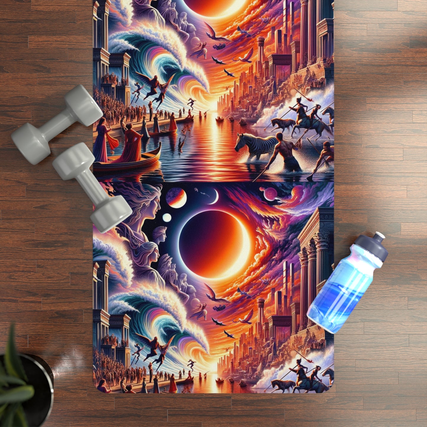Adventure Awaits Yoga Mat - Premium Microfiber with Diverse Cultural Art