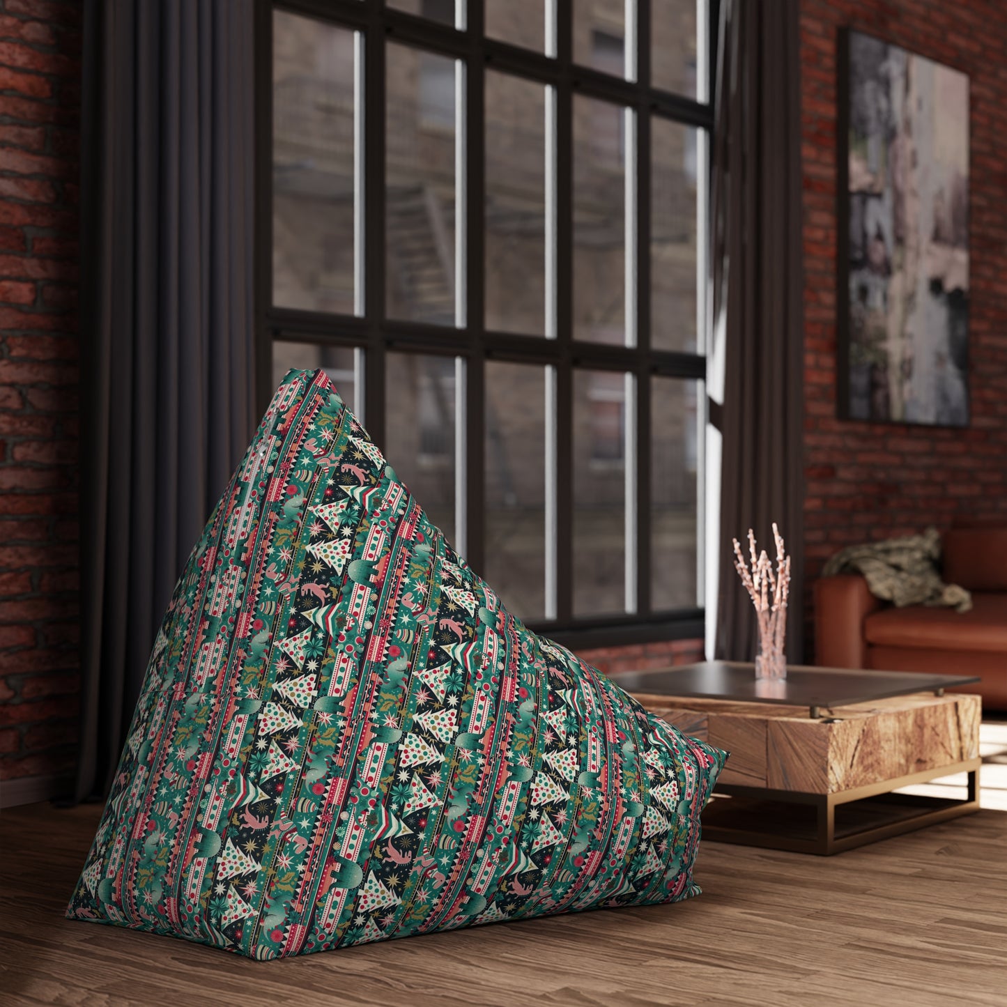 Festive Dino Wonderland Bean Bag Chair Cover