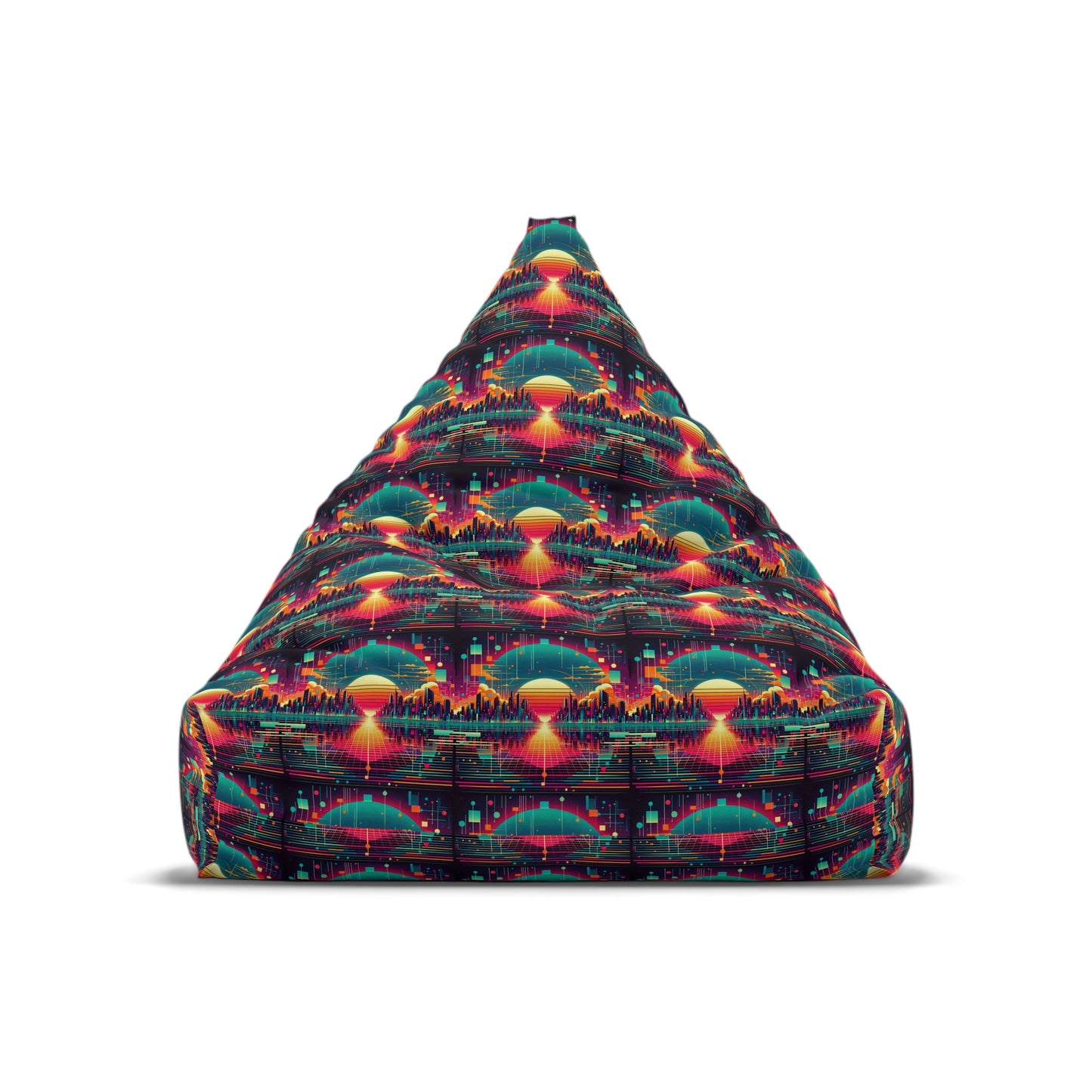 Sunset Metropolis Pixel Bean Bag Chair Cover