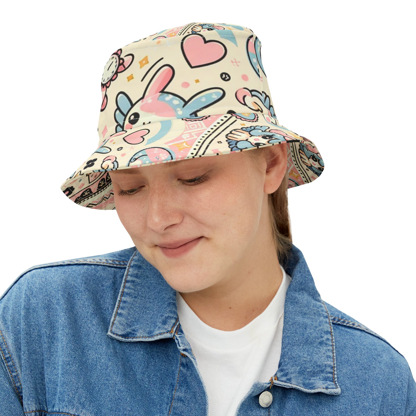 "Kawaii Charm" Pastel Wonderland Bucket Hat