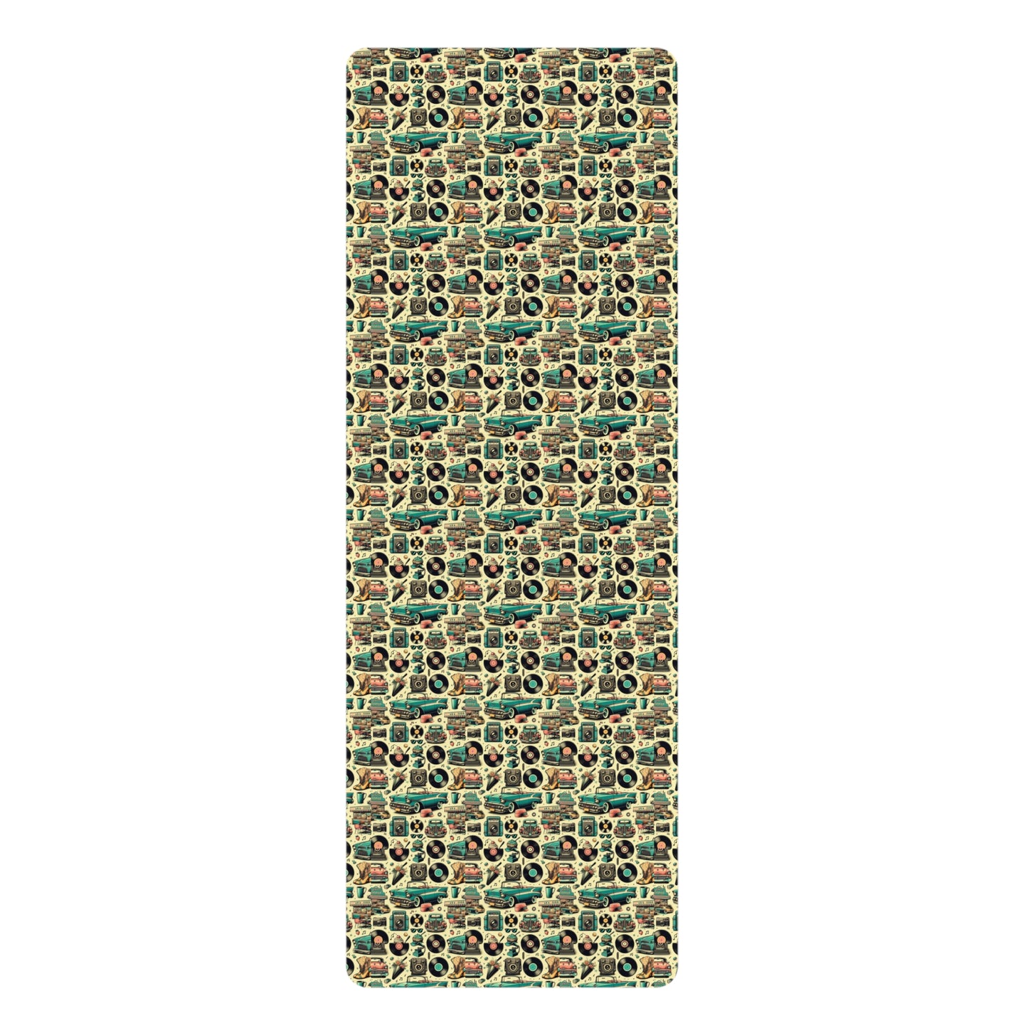 Retro Revival Yoga Mat - Nostalgic Vintage-Inspired Microfiber Design