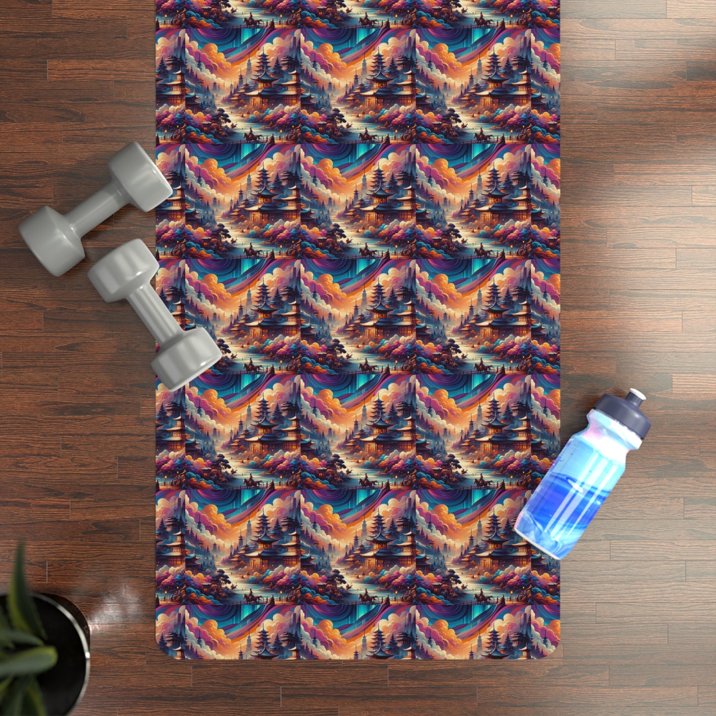 Artistic Journey Yoga Mat: Elite Microfiber with Global Cultural Design