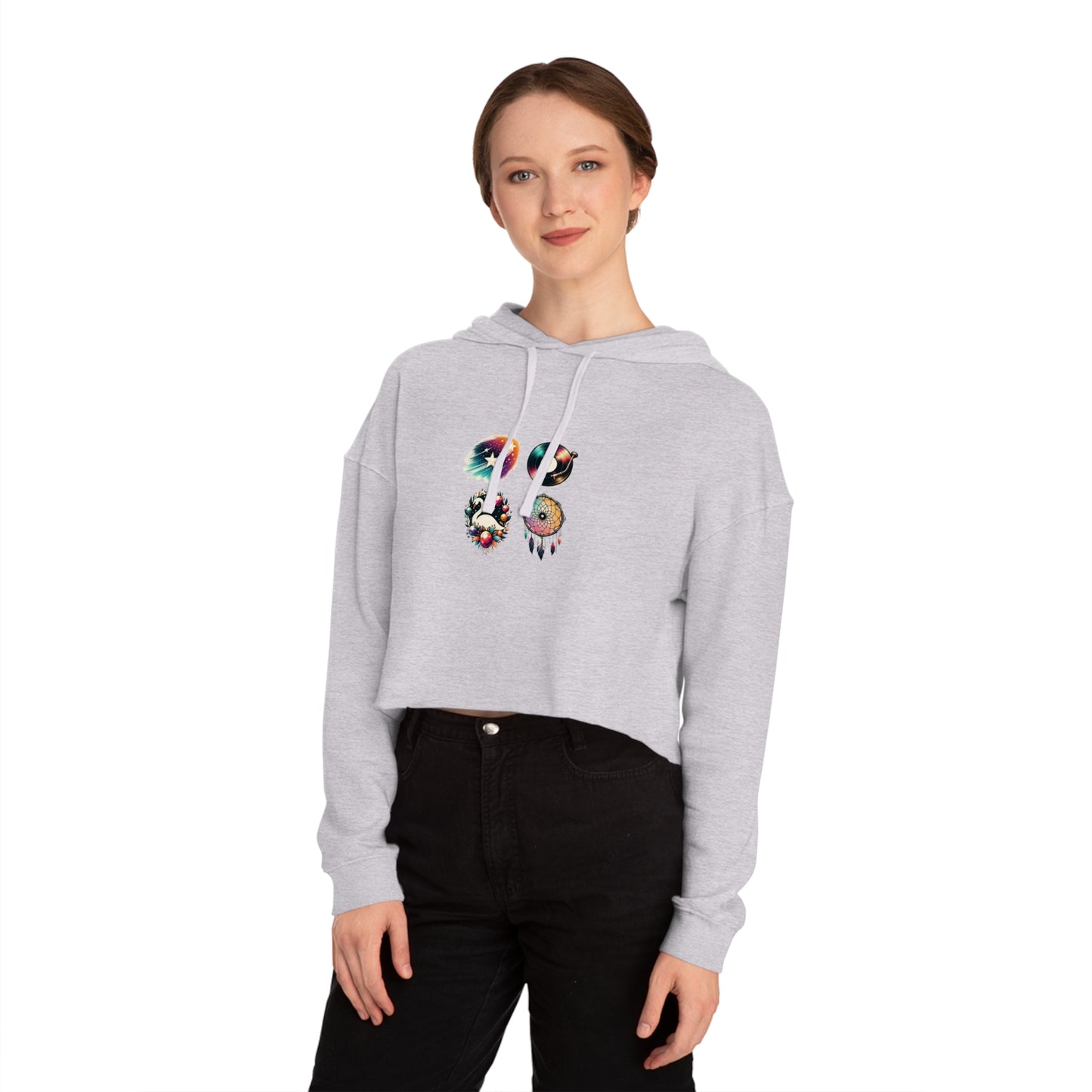 Starry Melody Hoodie - Elegant Swan & Boho Dreamcatcher Design