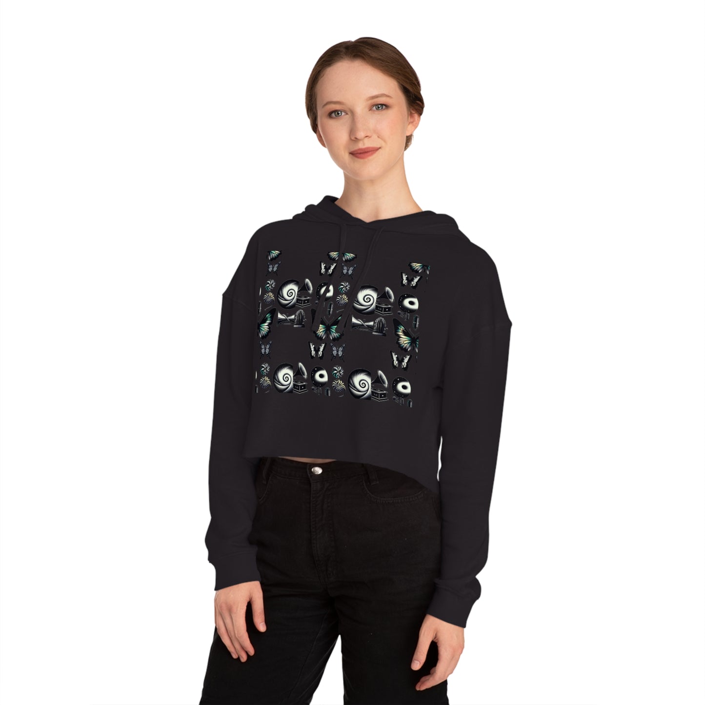 Enchanted Harmony Hoodie - Aurora & Nature-Inspired Artistic Design