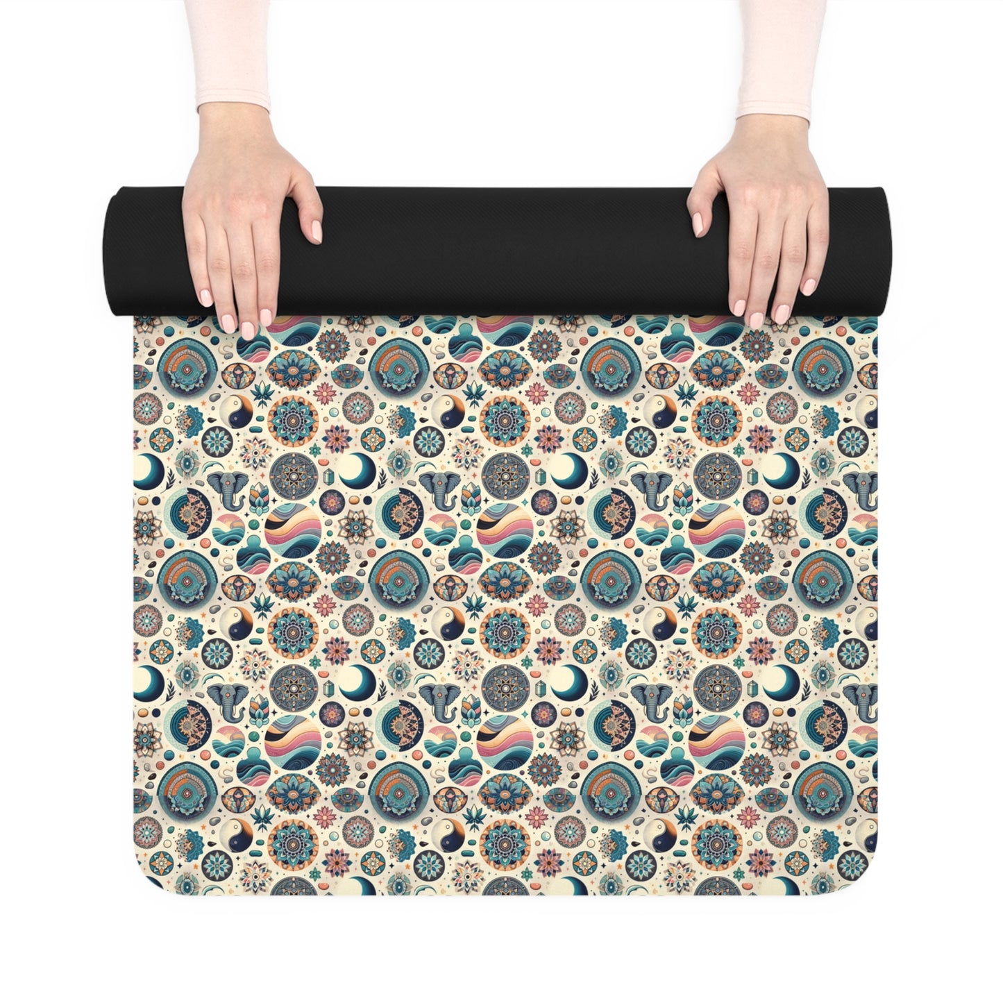 Ultimate Harmony Yoga Mat: Anti-Slip, Comfort Rubber with Vibrant Multi-Pattern Design