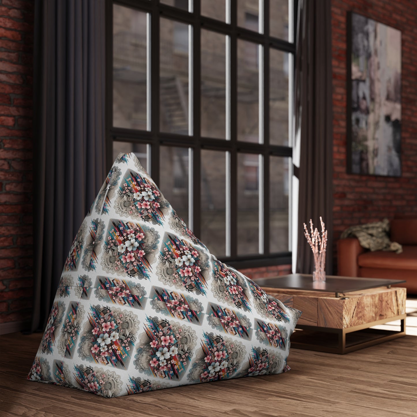 Urban Blossom Lace Fusion Bean Bag Chair Cover