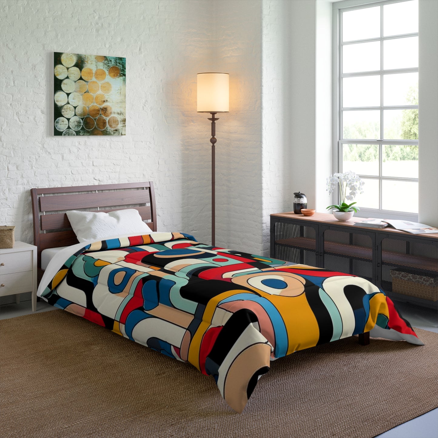 Vibrant Mosaic Abstract Comforter - Bold Artistry in Colors
