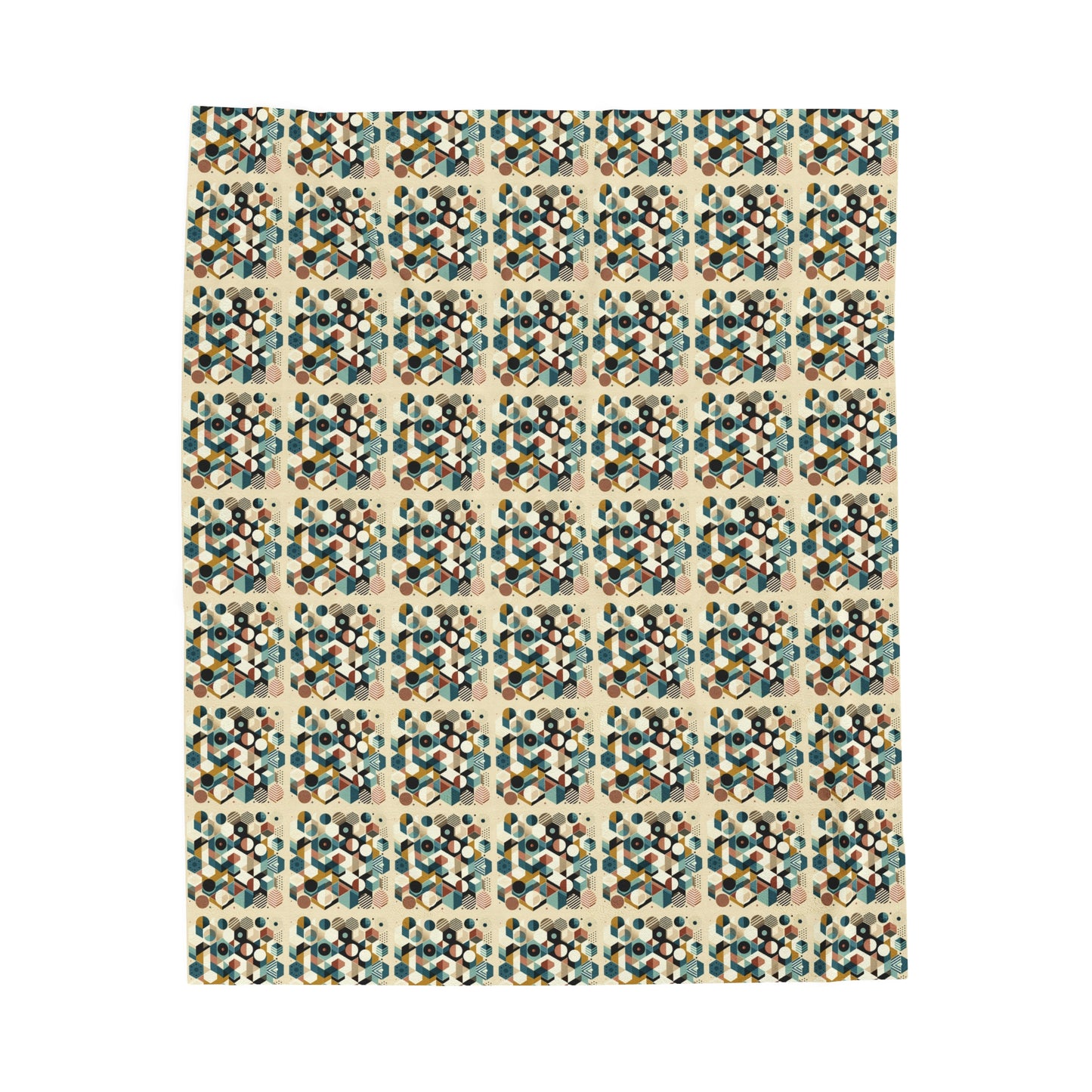 Geometric Harmony: Modern Velveteen Plush Blanket