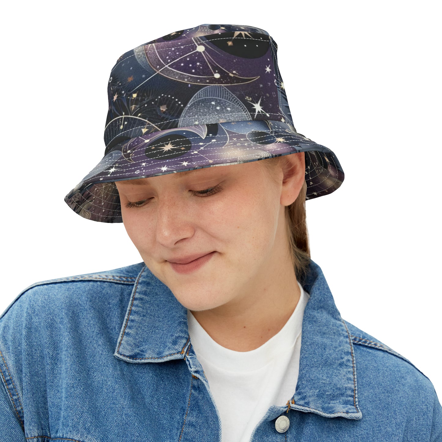 "Cosmic Whispers" Celestial Dreams Bucket Hat