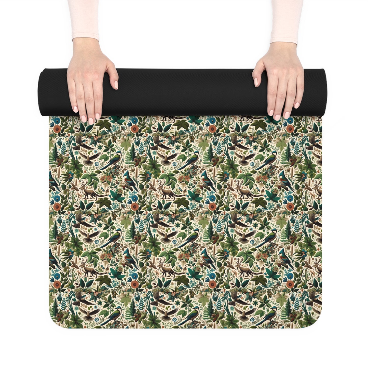 Mother Nature's Retreat Yoga Mat - Earthy and Artistic Microfiber Design
