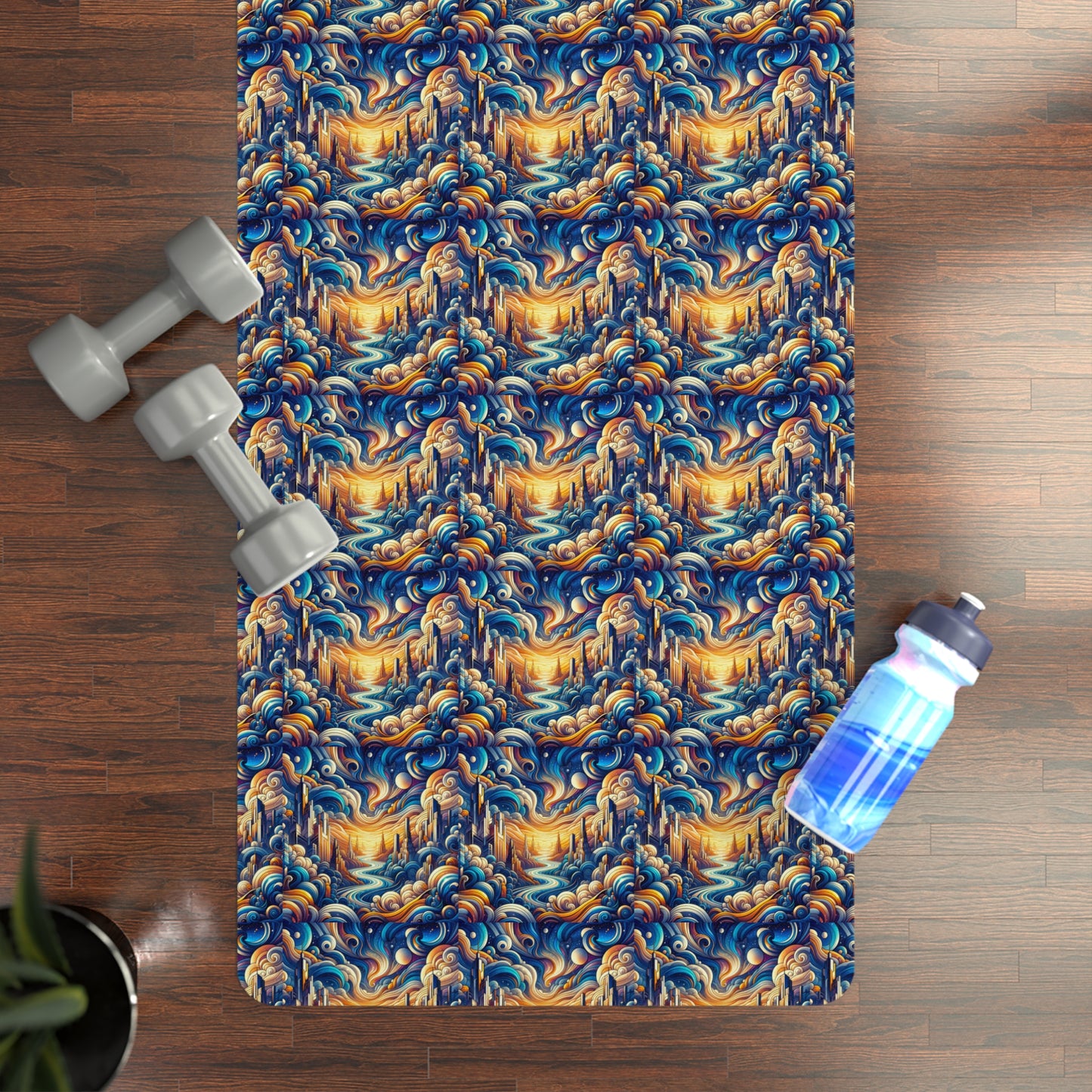 World Explorer Yoga Mat: Elite Microfiber with Intricate Global Design
