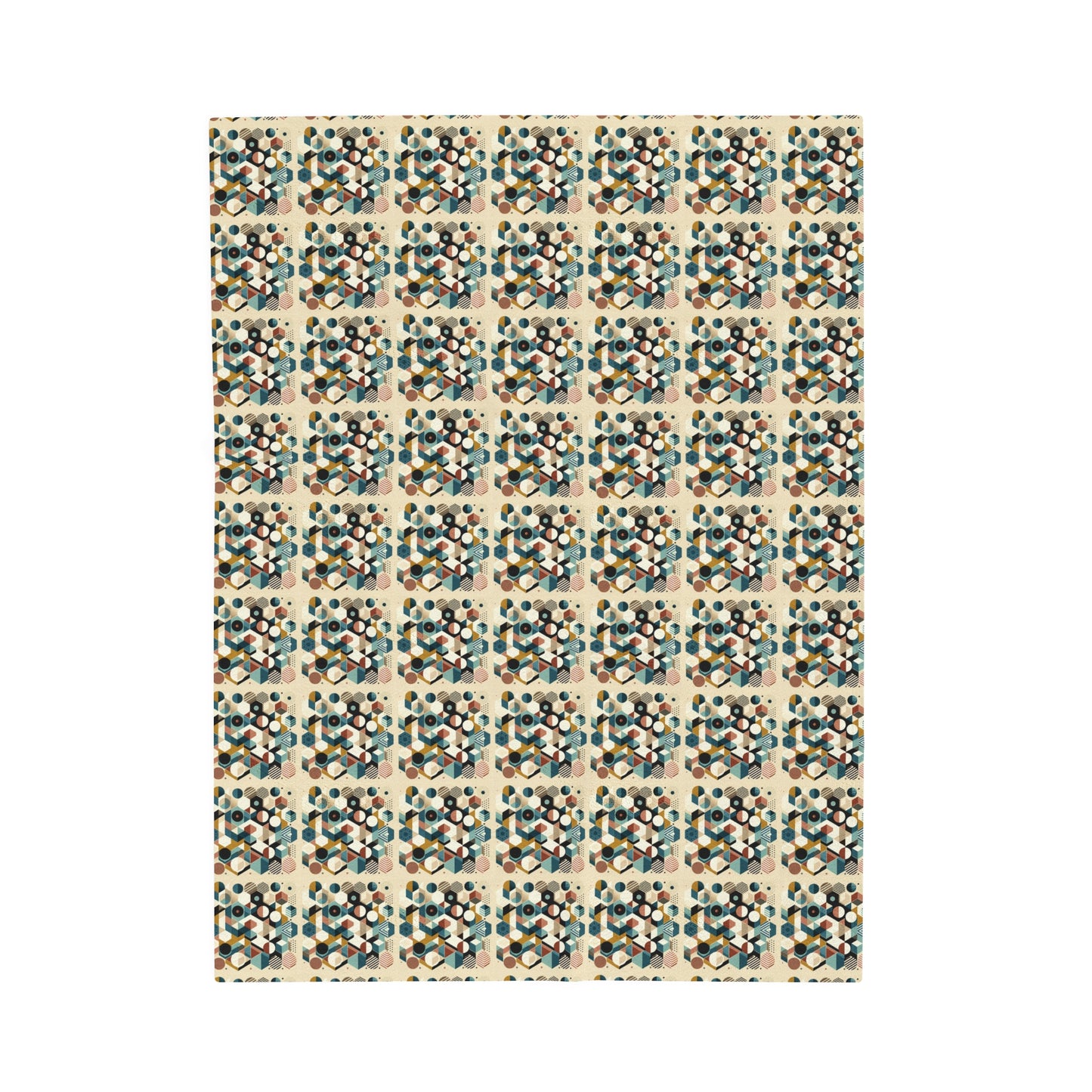 Geometric Harmony: Modern Velveteen Plush Blanket