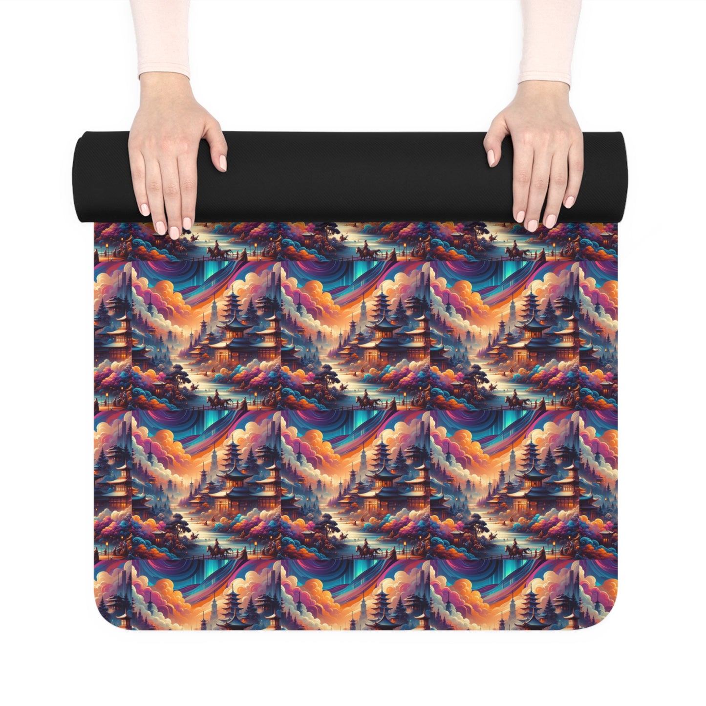 Artistic Journey Yoga Mat: Elite Microfiber with Global Cultural Design