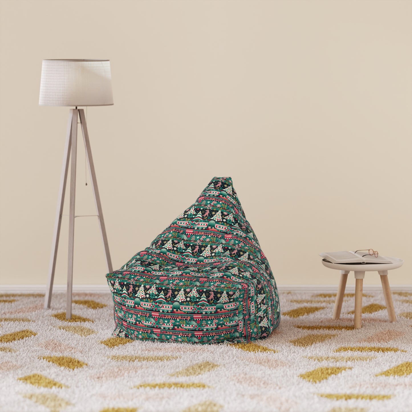 Festive Dino Wonderland Bean Bag Chair Cover