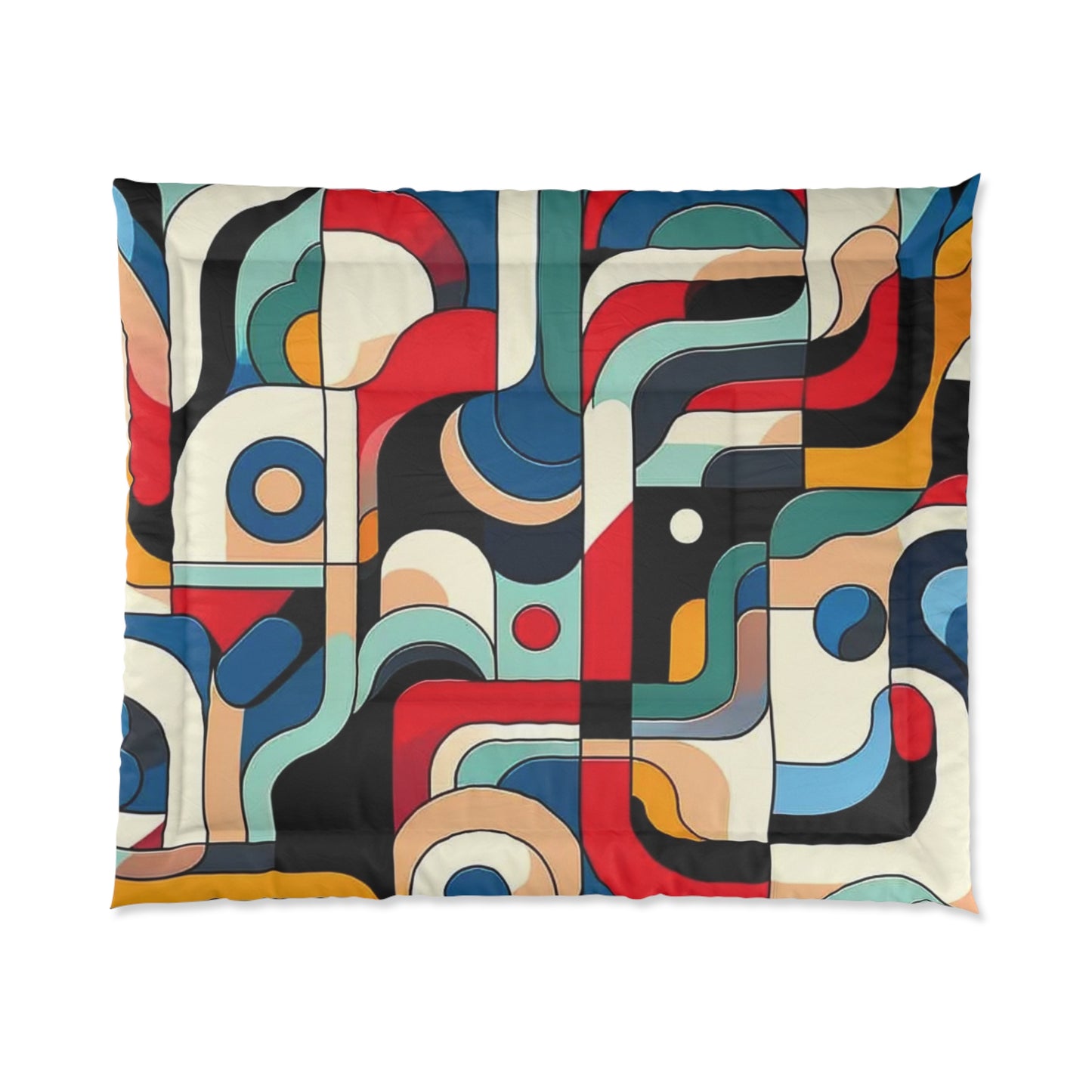 Vibrant Mosaic Abstract Comforter - Bold Artistry in Colors