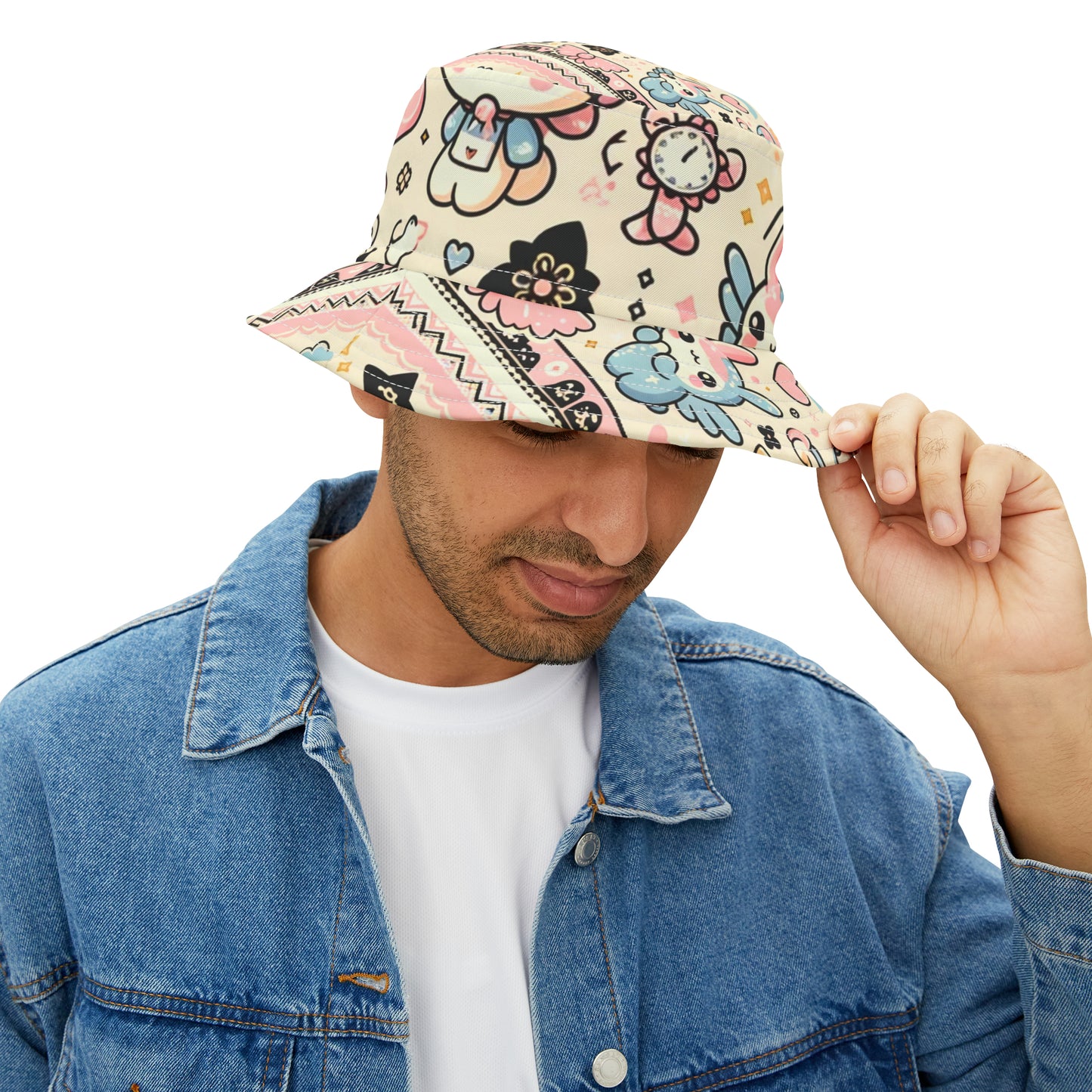 "Kawaii Charm" Pastel Wonderland Bucket Hat