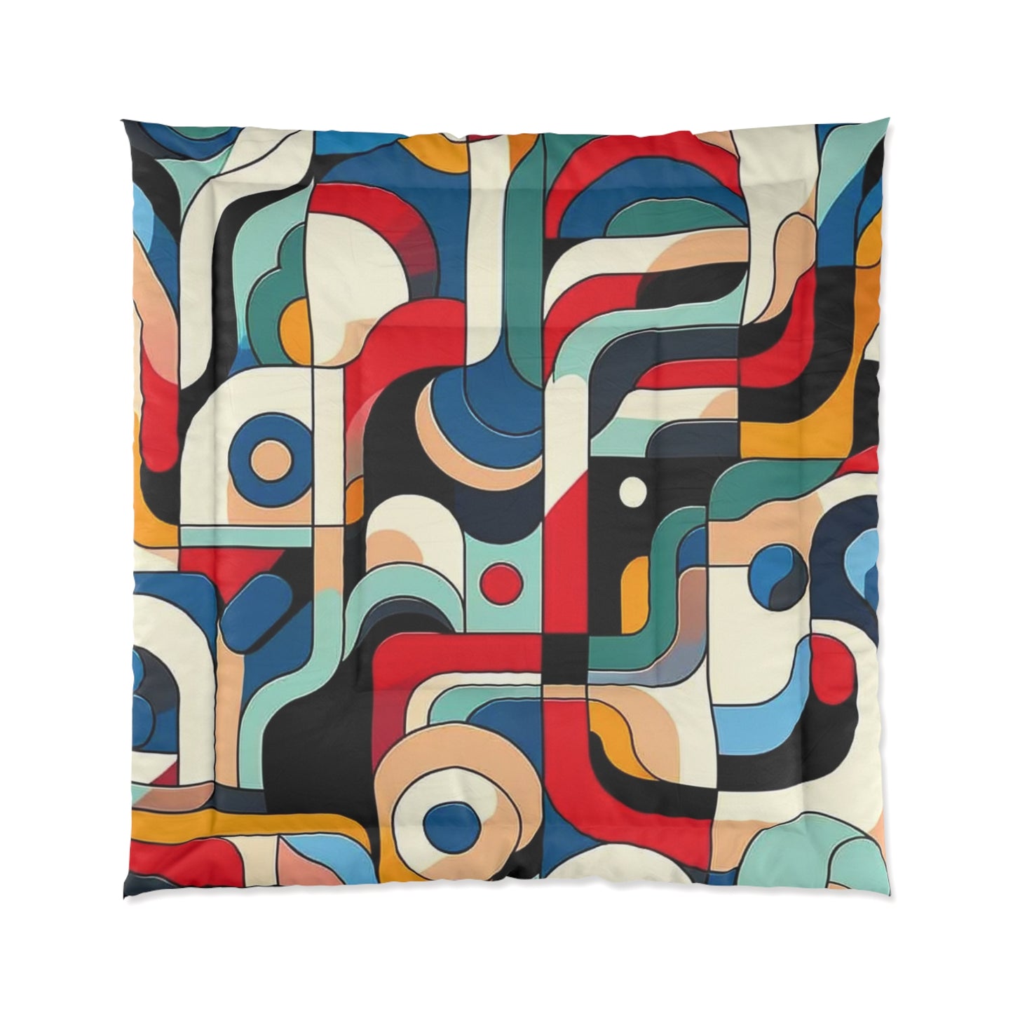 Vibrant Mosaic Abstract Comforter - Bold Artistry in Colors