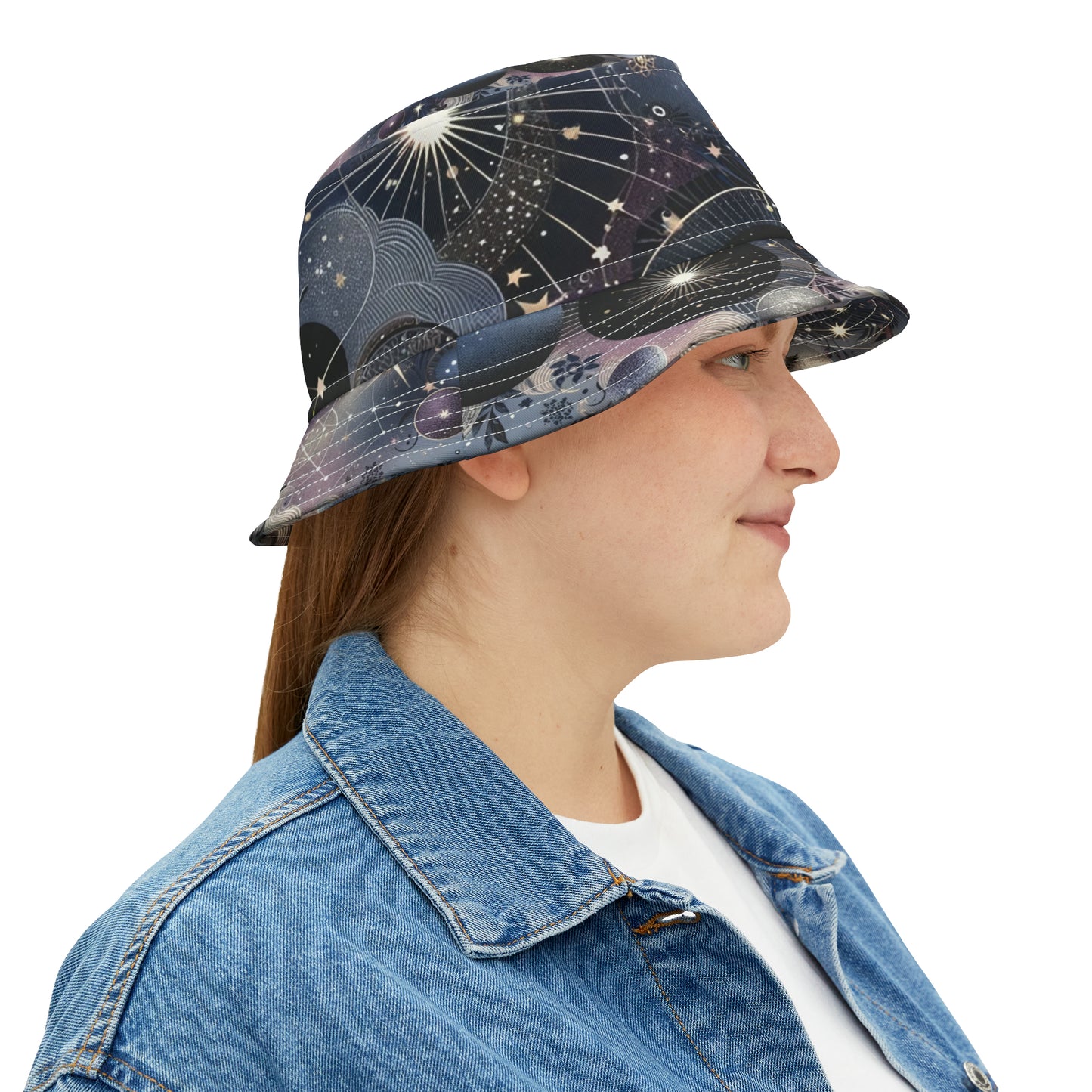 "Cosmic Whispers" Celestial Dreams Bucket Hat