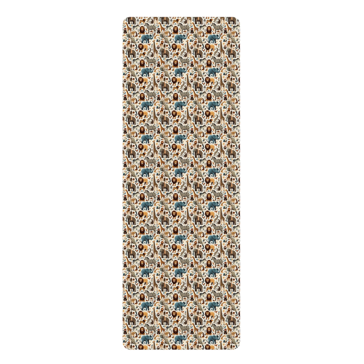 Safari Adventure Yoga Mat - Whimsical Animal-Inspired Microfiber Design