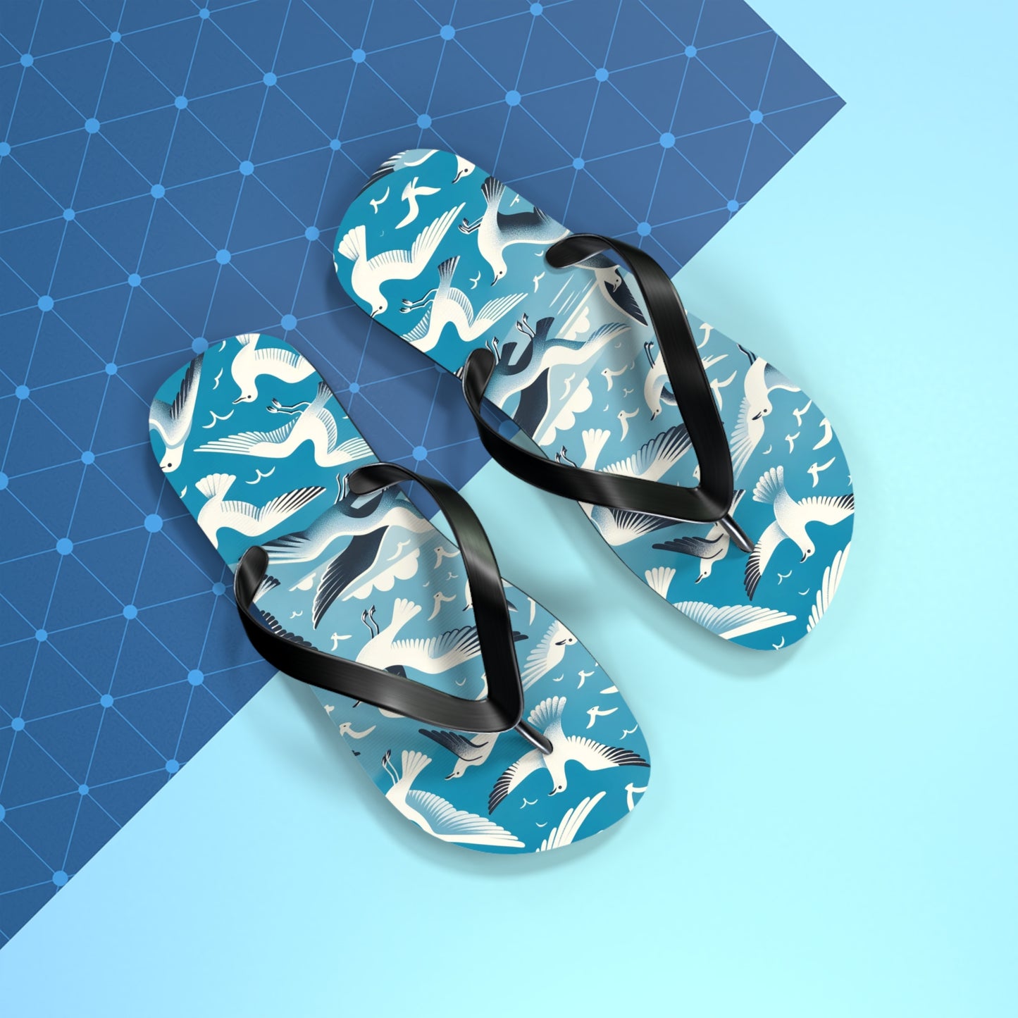 Seaside Breeze Seagull Flip Flops - Airy and Playful Coastal Footwear