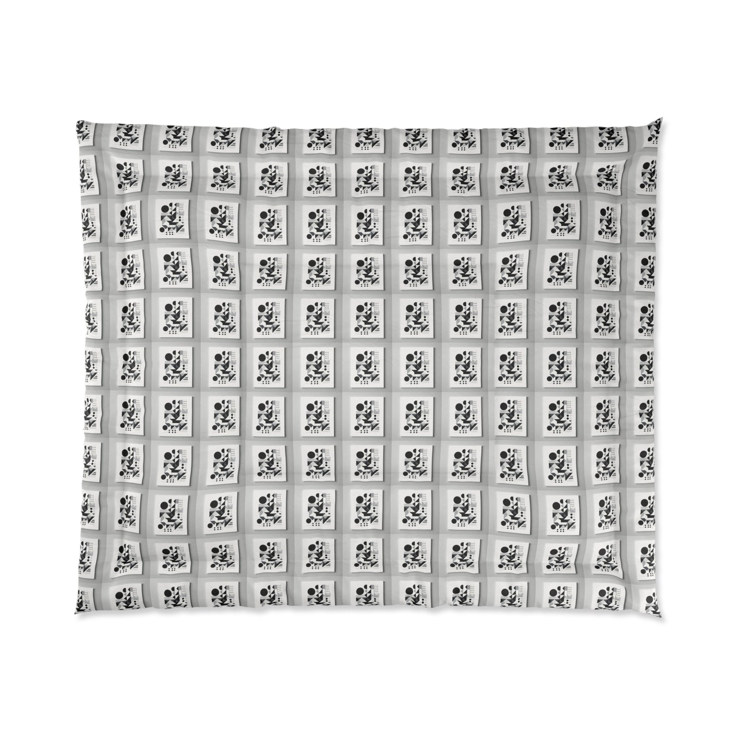 Modern Minimalist Geometric Comforter - Cozy Elegance in Monochrome