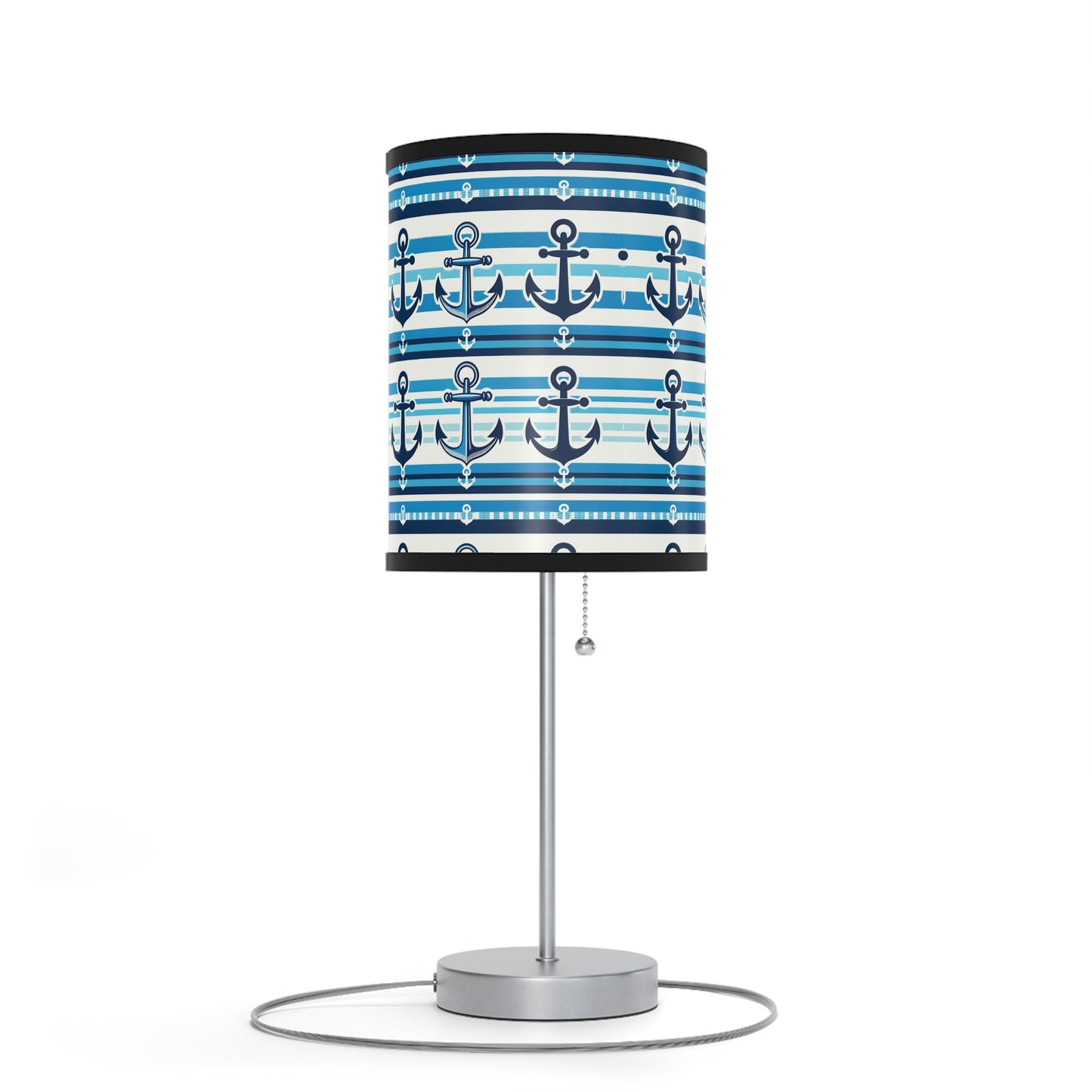 Seafarer's Charm Table Lamp with Nautical Stripes Pattern
