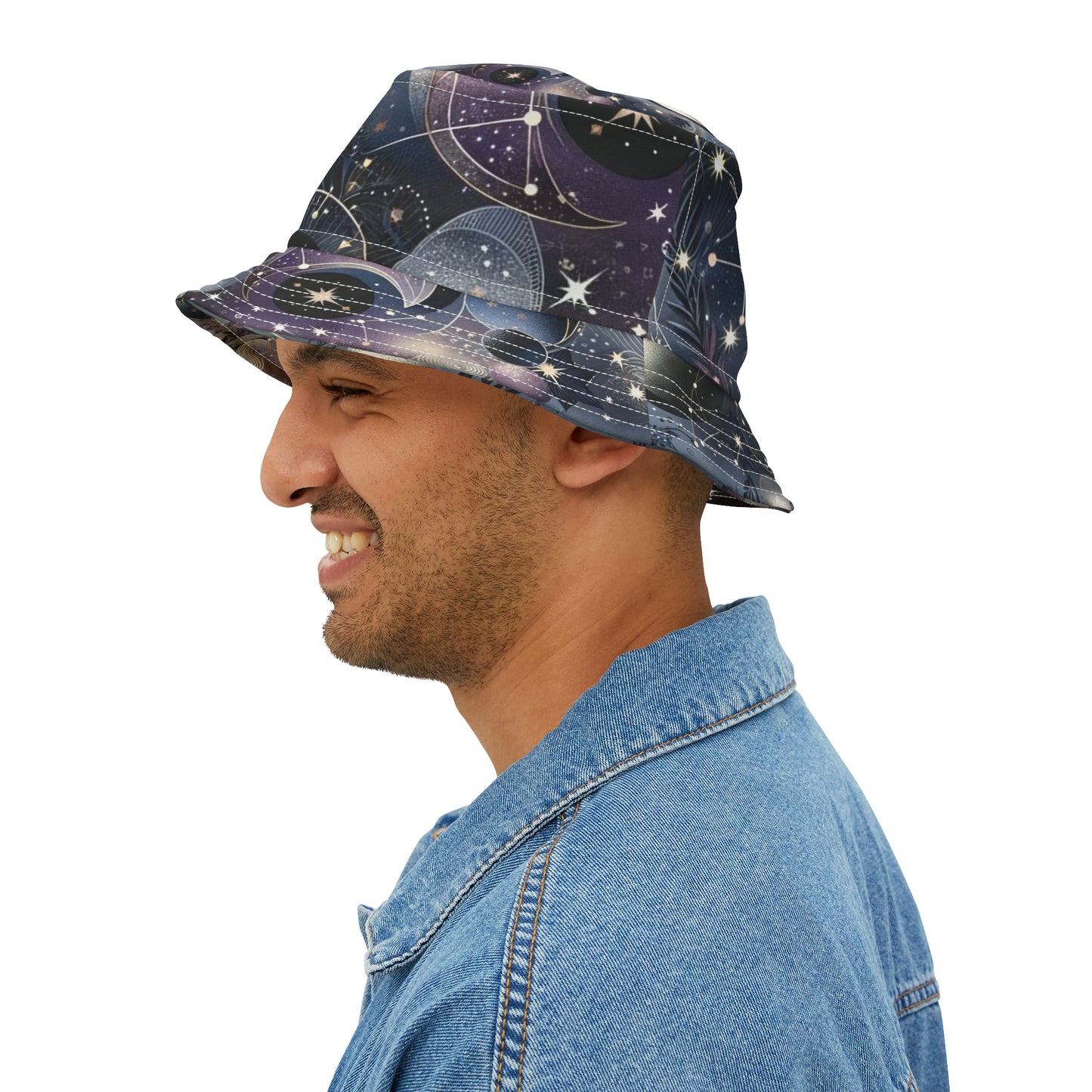 "Cosmic Whispers" Celestial Dreams Bucket Hat