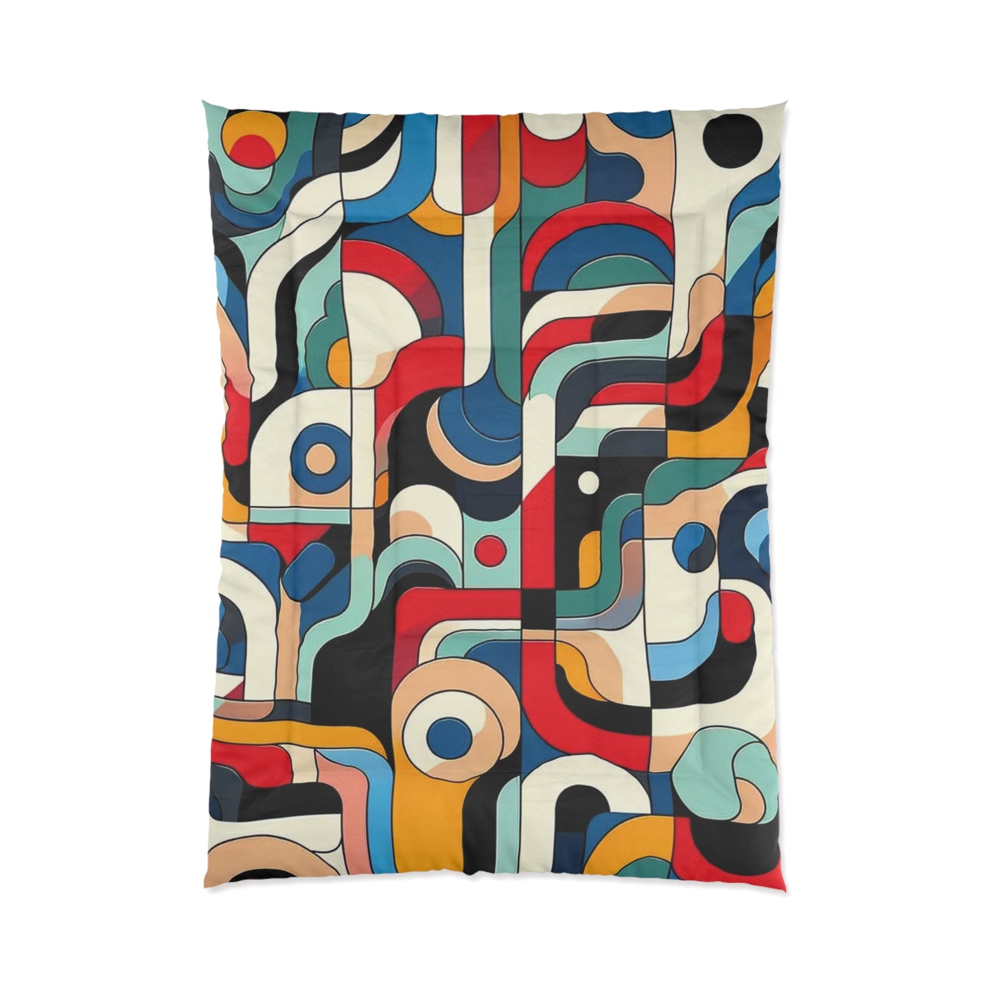 Vibrant Mosaic Abstract Comforter - Bold Artistry in Colors