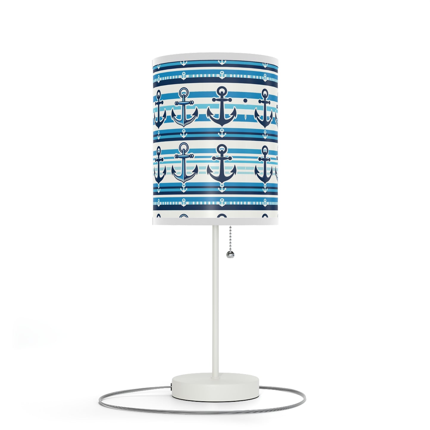 Seafarer's Charm Table Lamp with Nautical Stripes Pattern
