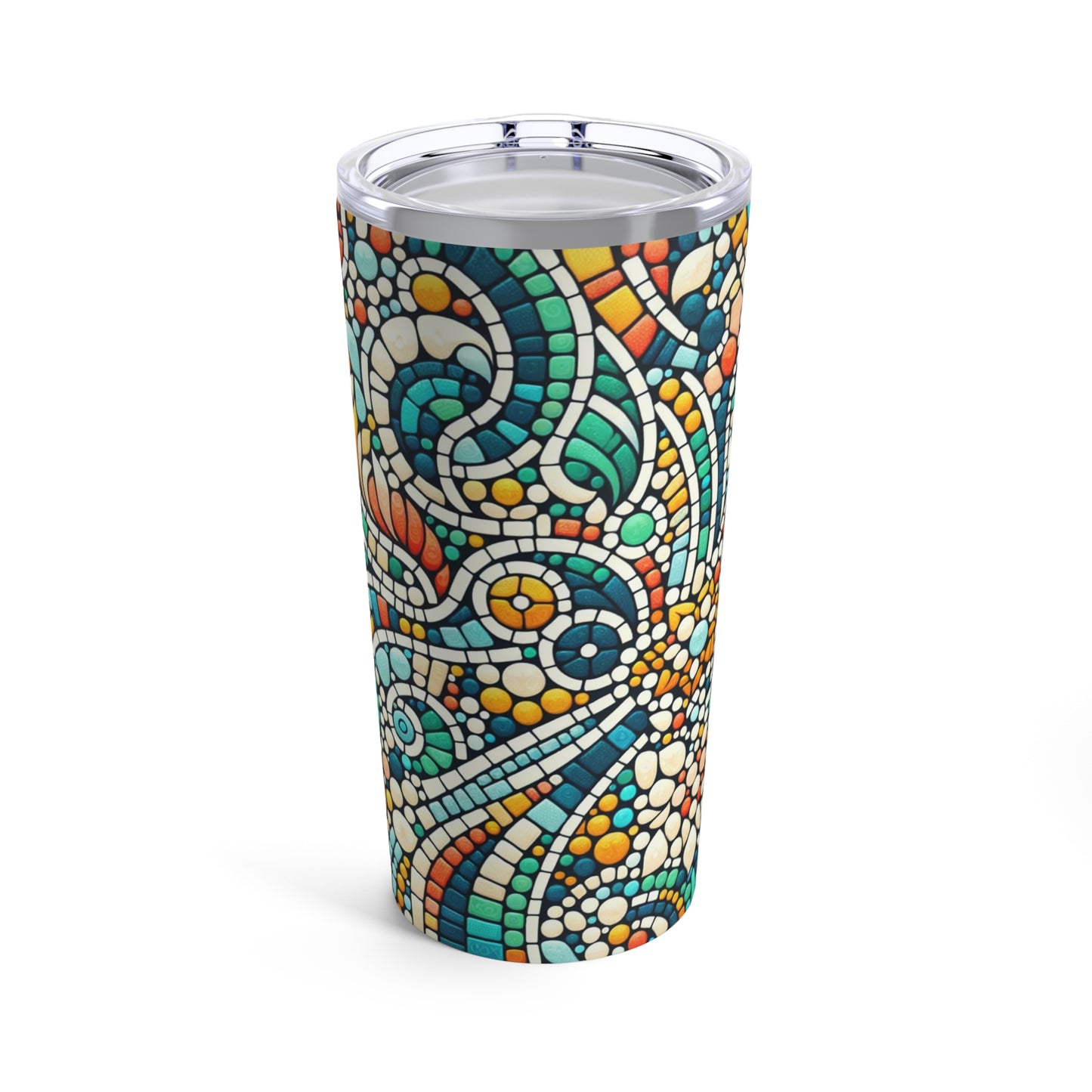 Artistic Mosaic 20oz Tumbler - Colorful Tile Design, Vibrant and Eclectic