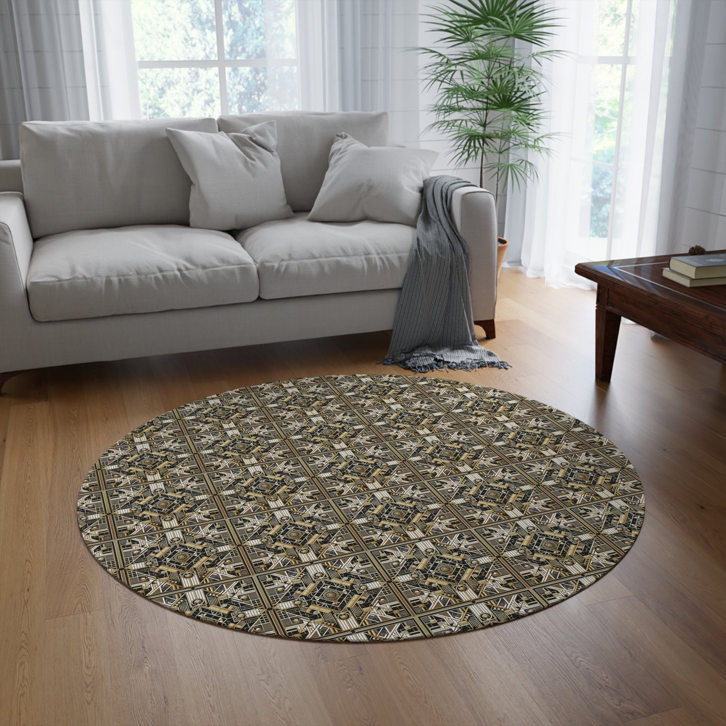 "Deco Elegance" - Luxurious 60" Round Rug