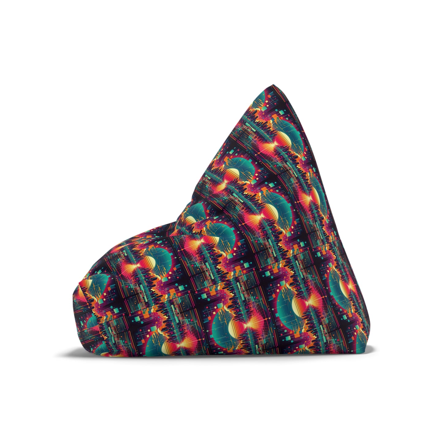 Sunset Metropolis Pixel Bean Bag Chair Cover