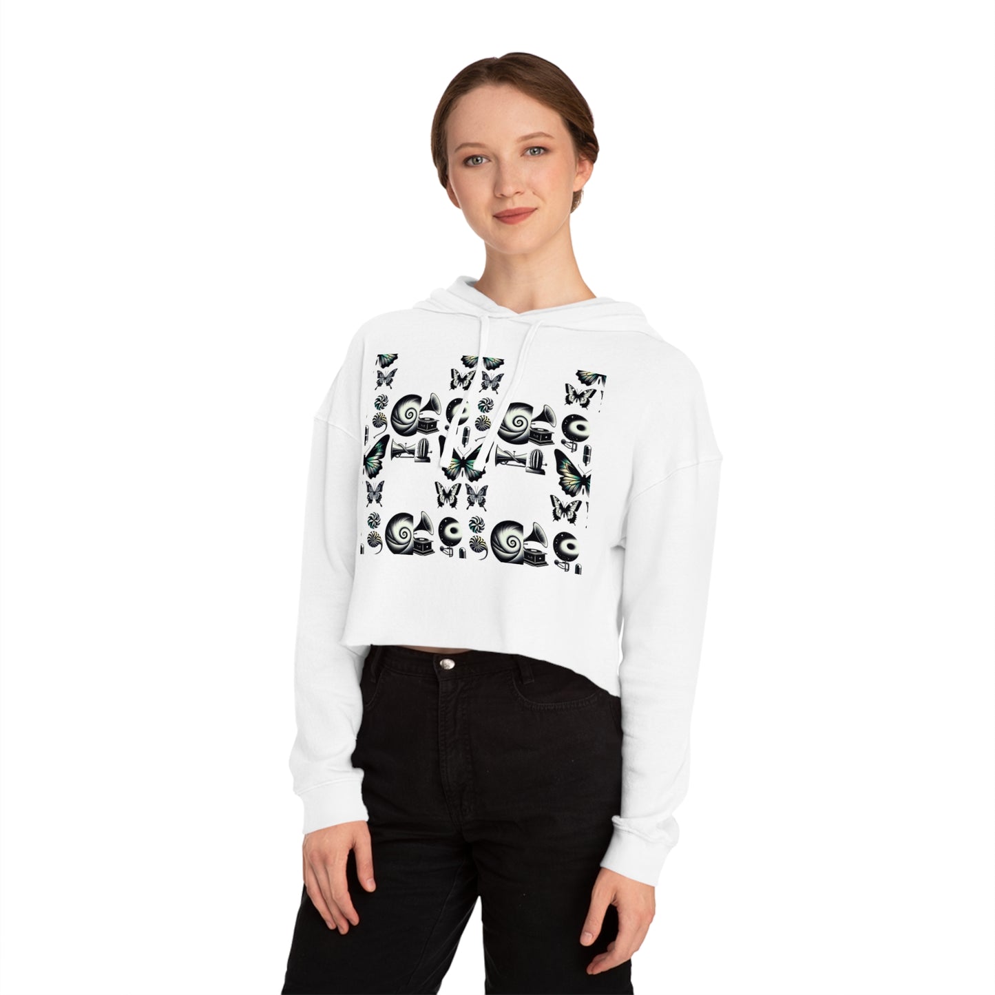 Enchanted Harmony Hoodie - Aurora & Nature-Inspired Artistic Design
