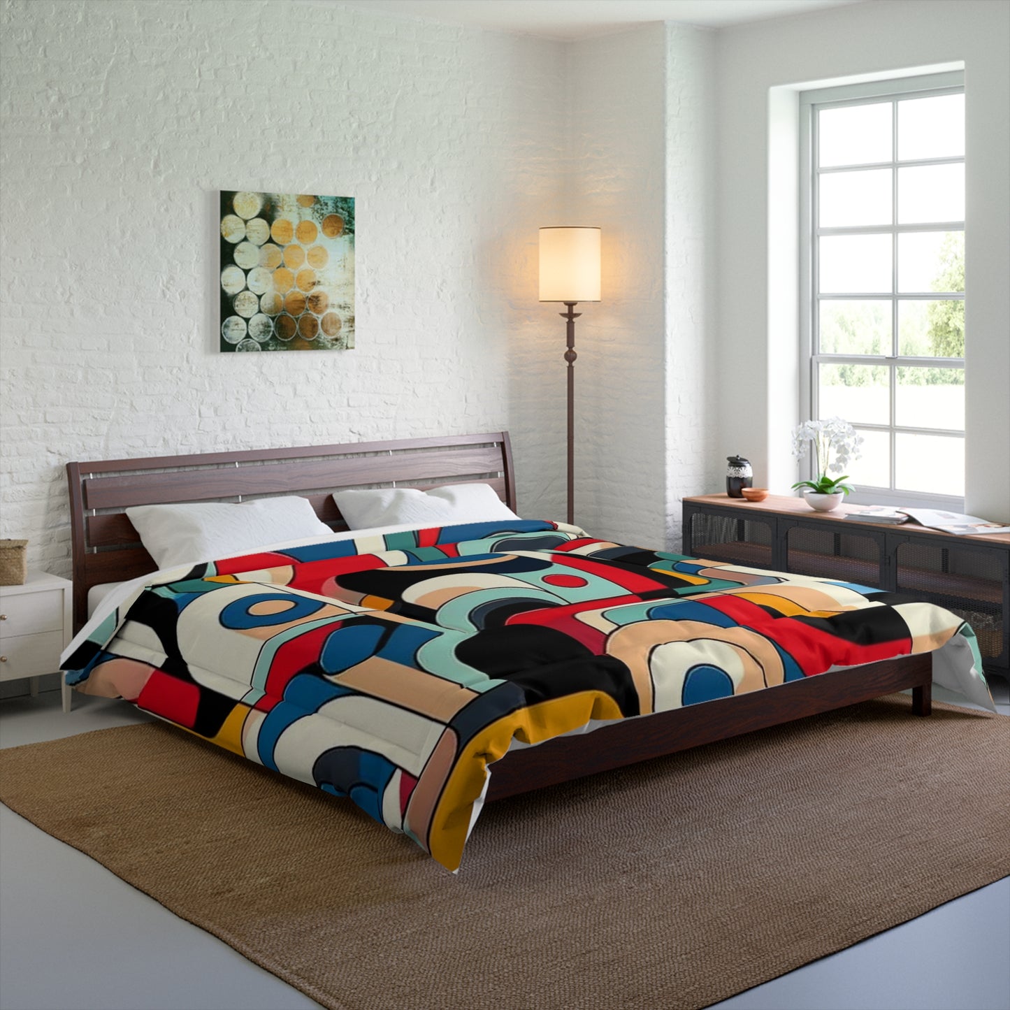Vibrant Mosaic Abstract Comforter - Bold Artistry in Colors