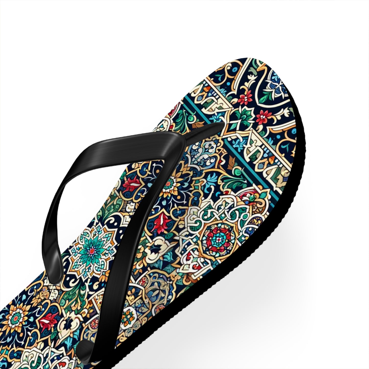 Majestic Marrakech Moroccan Tile Flip Flops - Exquisite Cultural Elegance