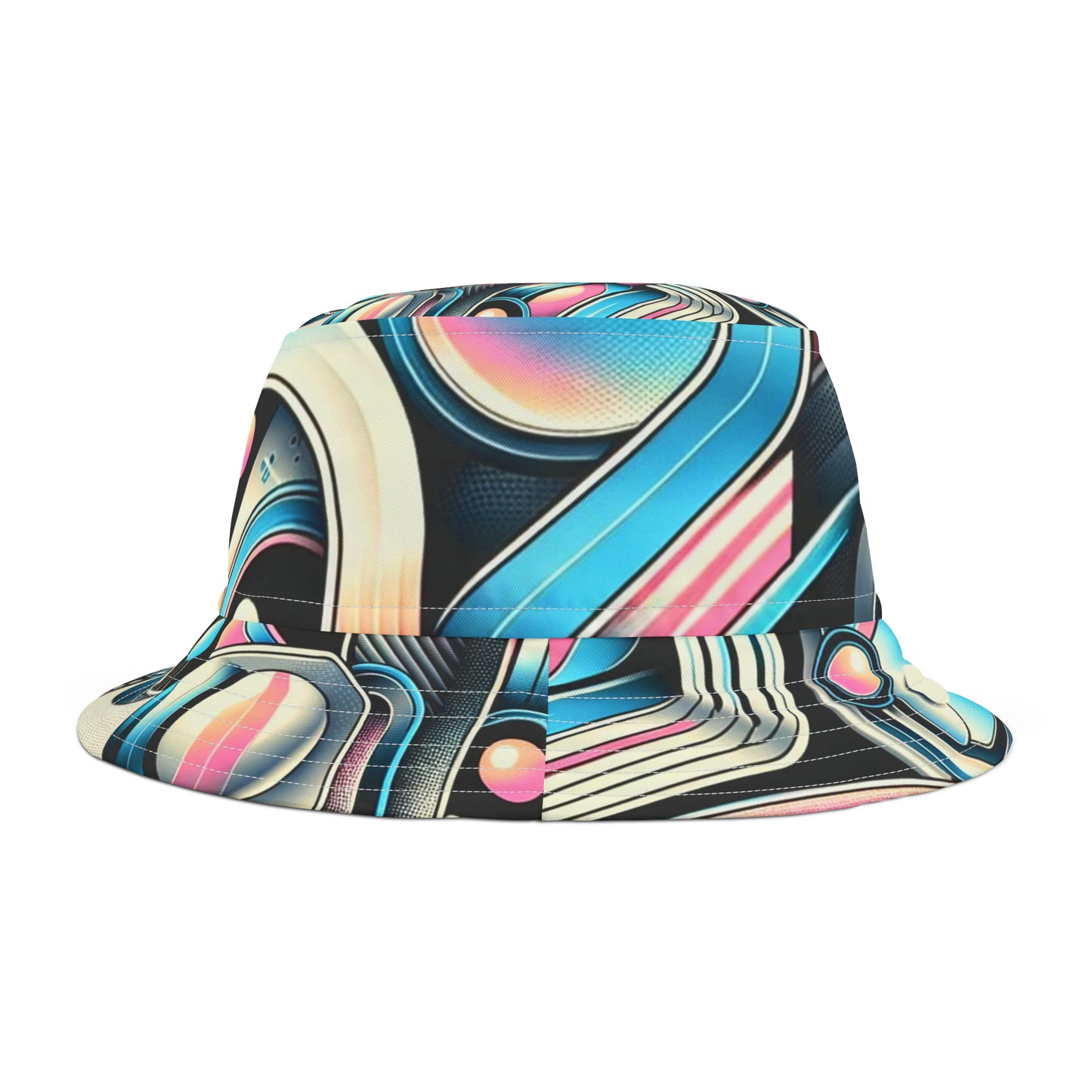 "Neon Echoes" Retro-Futuristic Bucket Hat