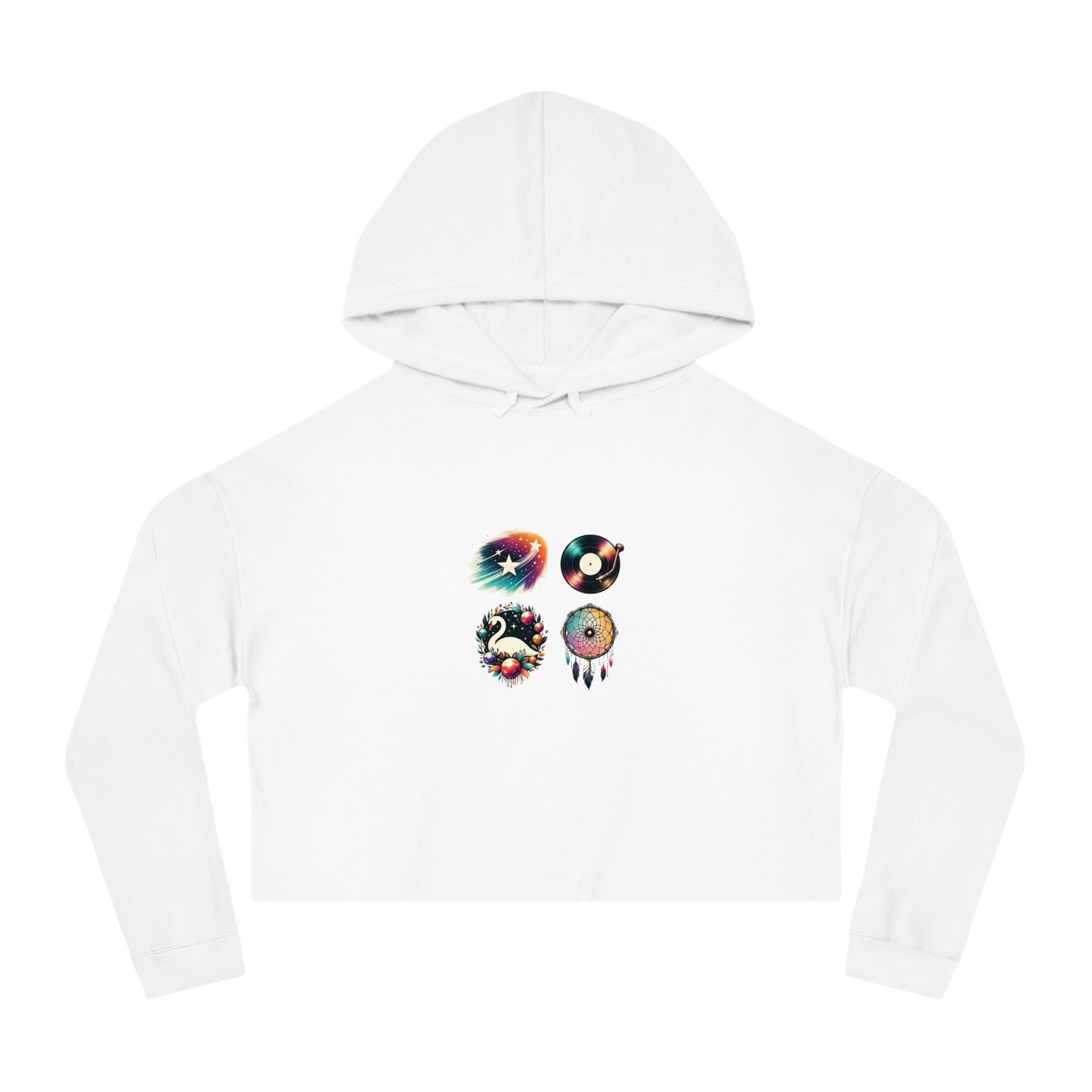 Starry Melody Hoodie - Elegant Swan & Boho Dreamcatcher Design
