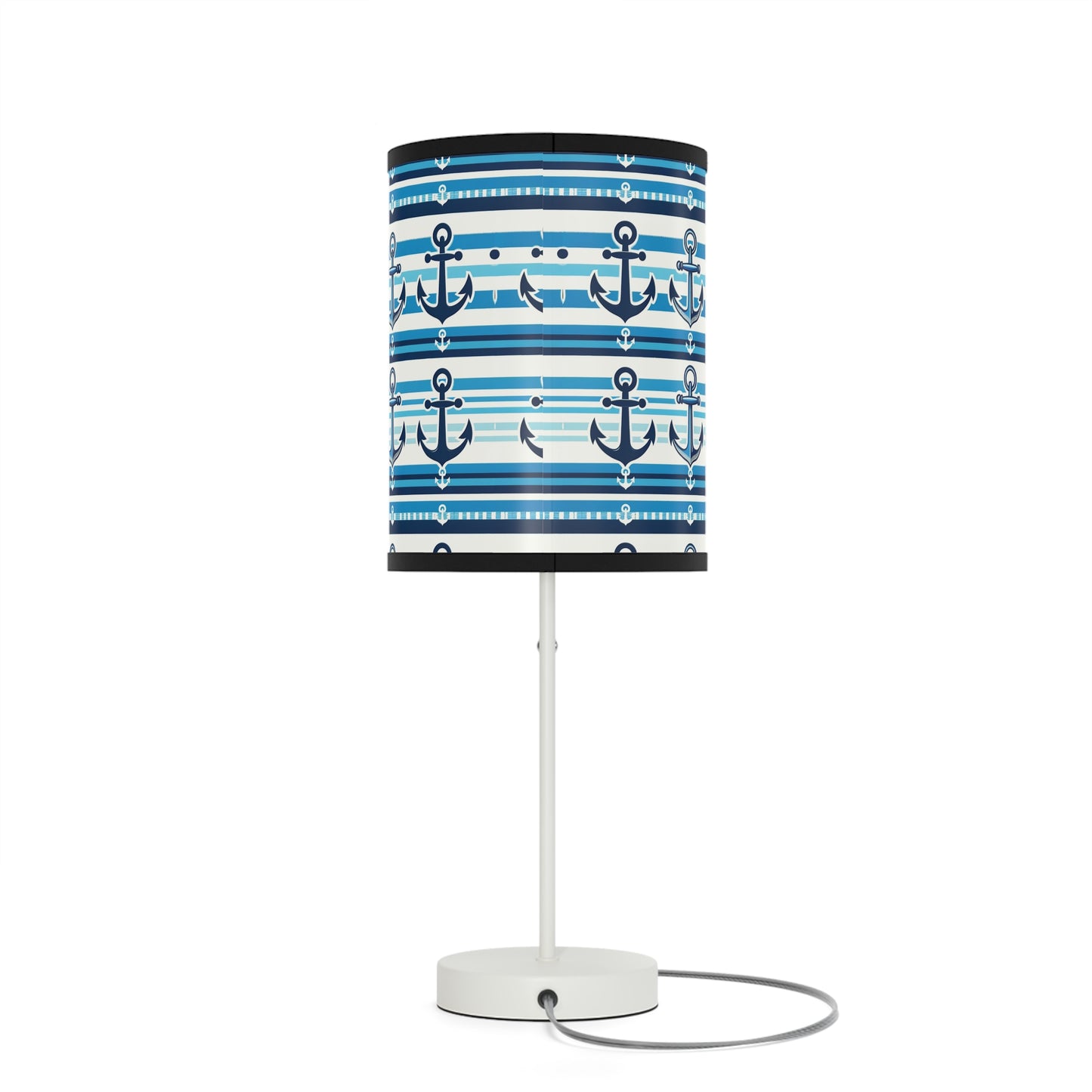 Seafarer's Charm Table Lamp with Nautical Stripes Pattern