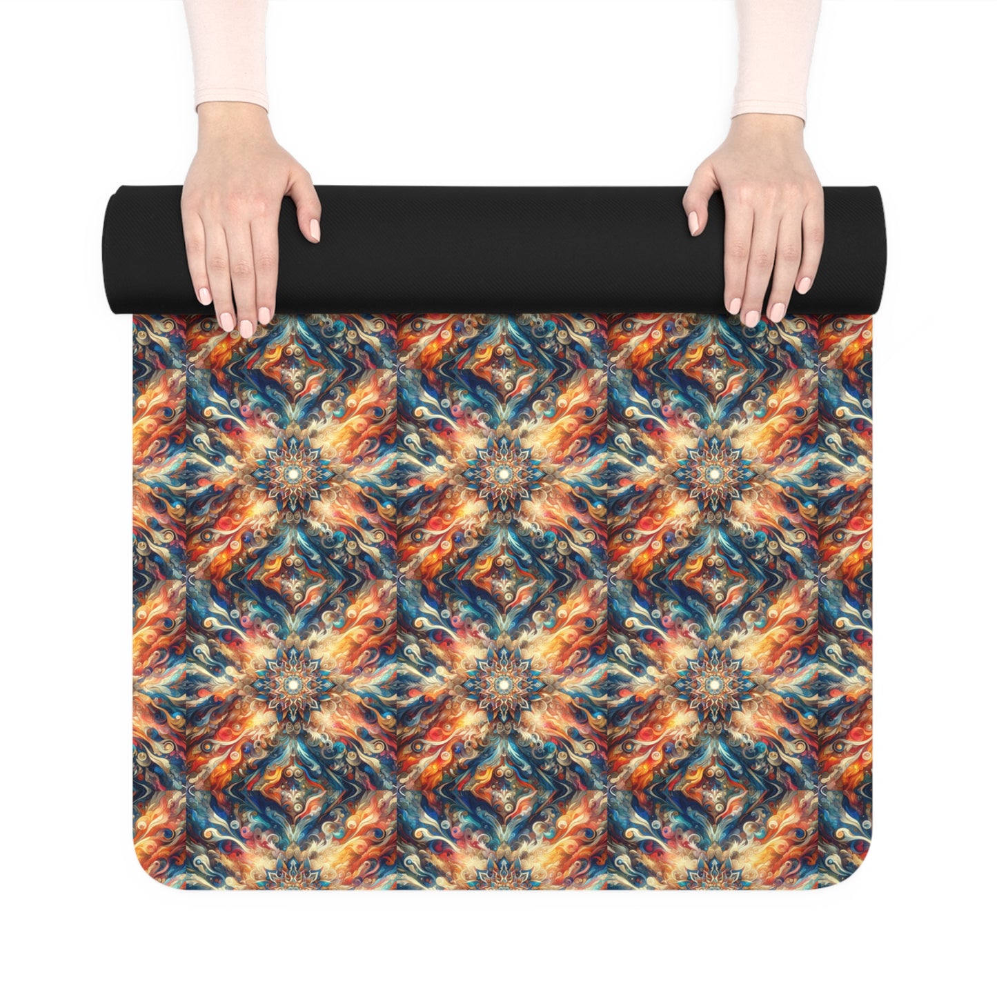 Cultural Mosaic Yoga Mat: Deluxe Microfiber with Vibrant World Design
