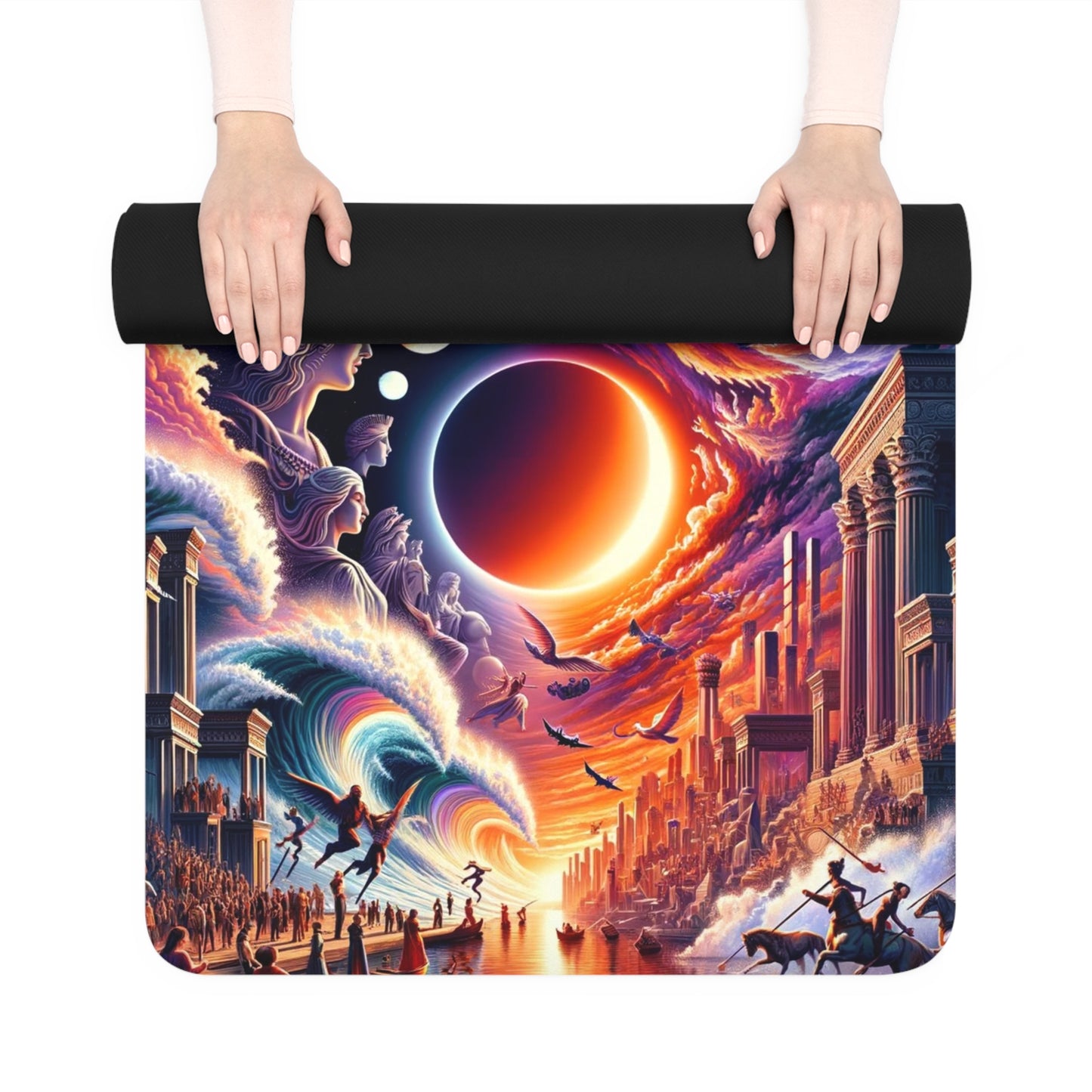 Adventure Awaits Yoga Mat - Premium Microfiber with Diverse Cultural Art
