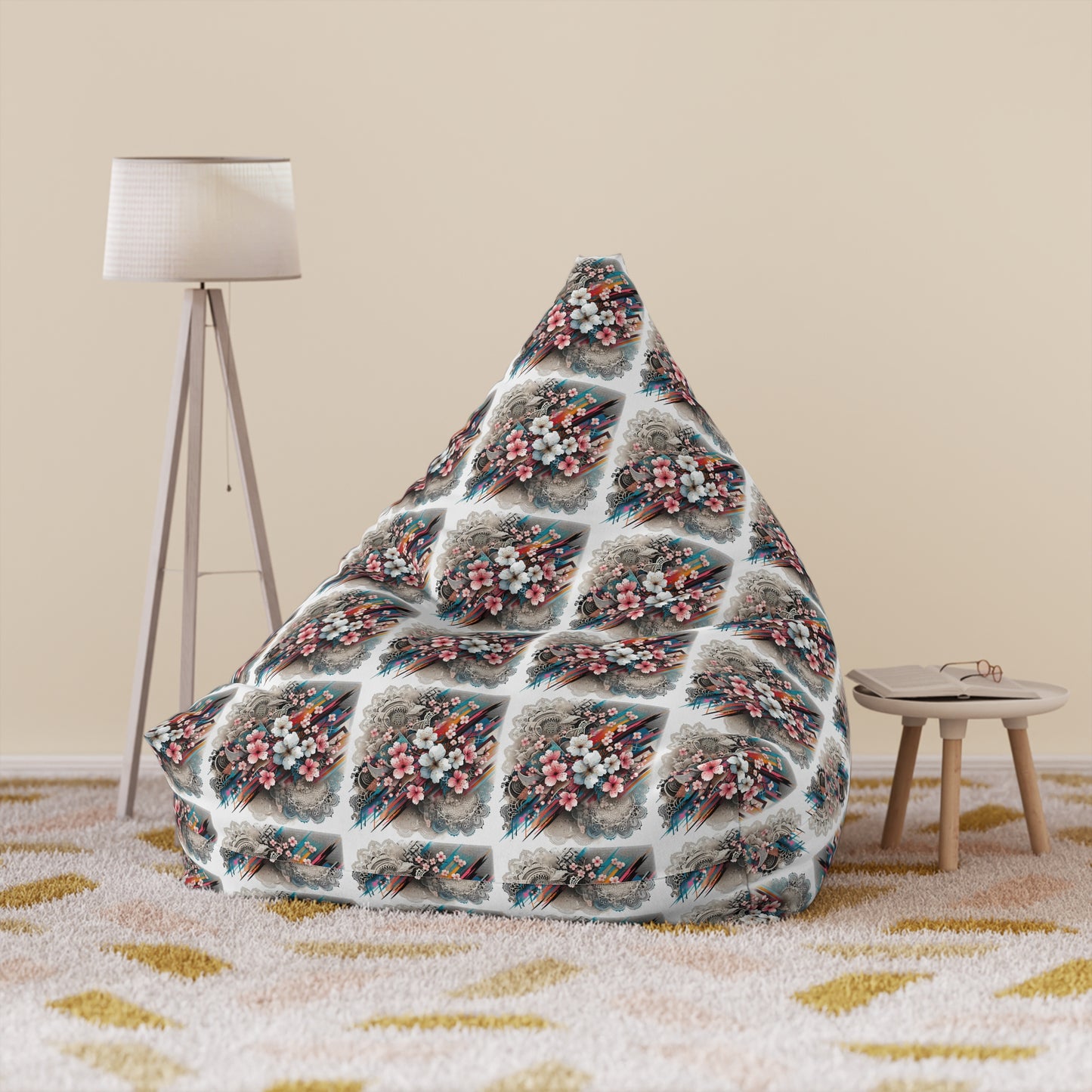 Urban Blossom Lace Fusion Bean Bag Chair Cover