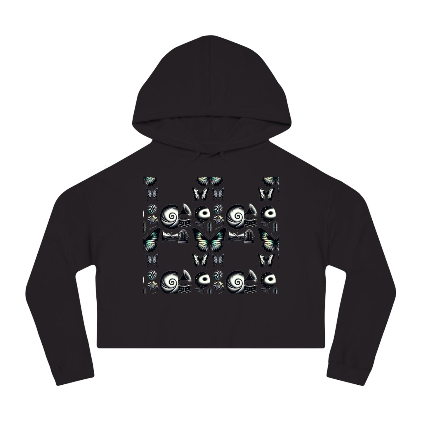 Enchanted Harmony Hoodie - Aurora & Nature-Inspired Artistic Design