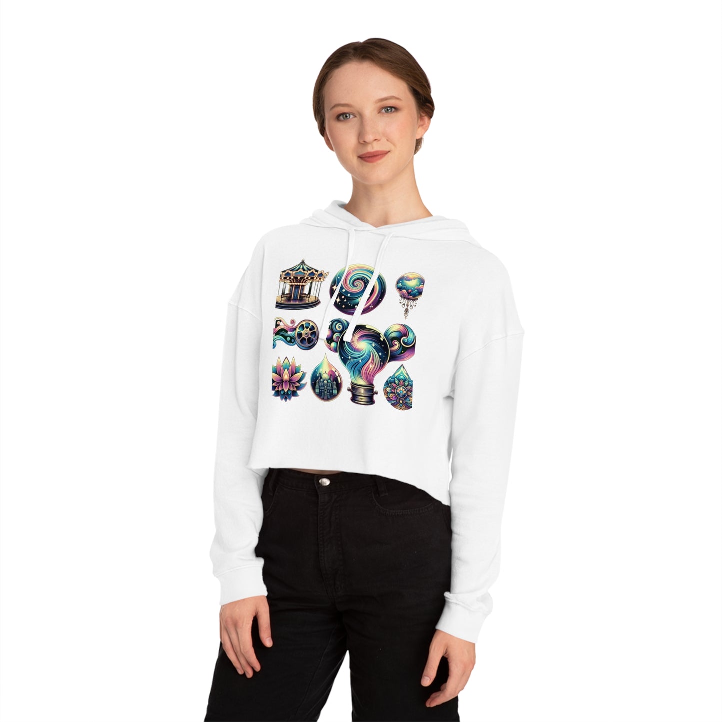 Mystic Carousel Hoodie - Dreamy Lights & Psychedelic Lotus Design
