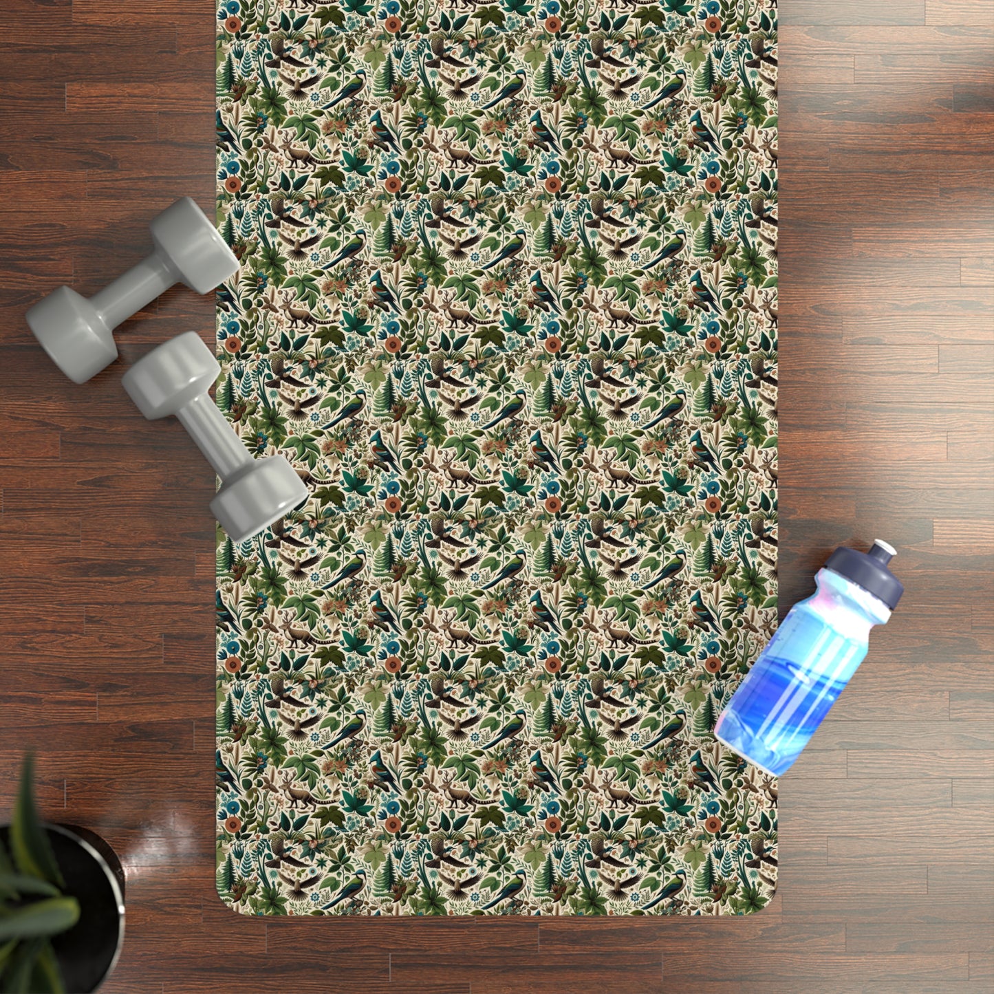 Mother Nature's Retreat Yoga Mat - Earthy and Artistic Microfiber Design