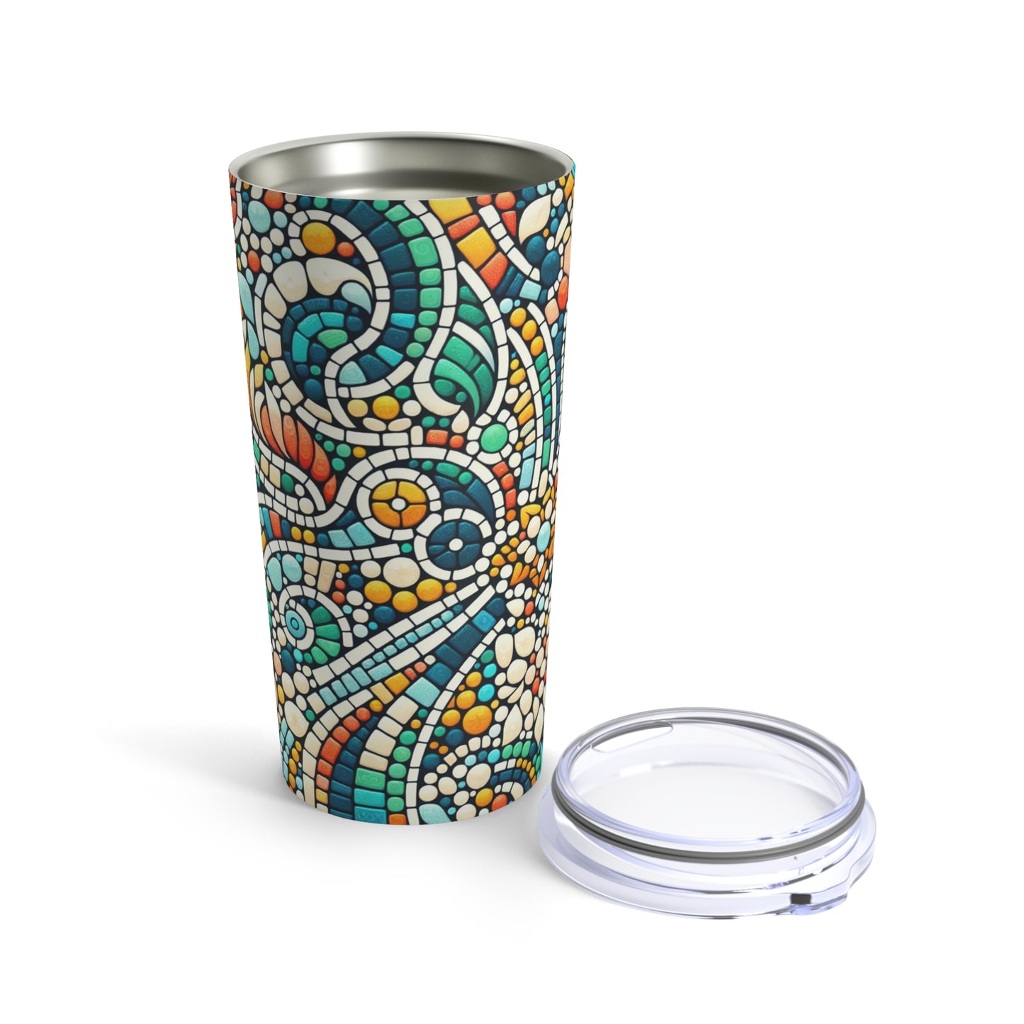 Artistic Mosaic 20oz Tumbler - Colorful Tile Design, Vibrant and Eclectic