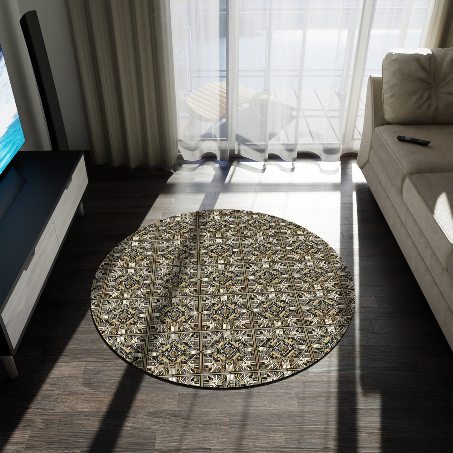 "Deco Elegance" - Luxurious 60" Round Rug