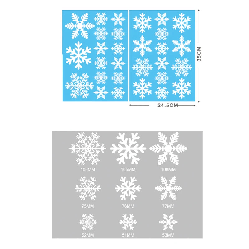 Christmas Glass Stickers Home Decor Ornaments Xmas Snowflake Santa Claus Door Shop Window Sticker New Year Christmas Decoration