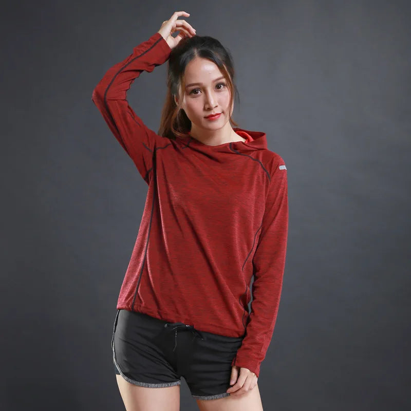 Women Breathable Yoga Shirt Seamless Gym Yoga Crop Top Running Sport Hoodies Fitness Training Shirts Workout Top Casual Gymwear